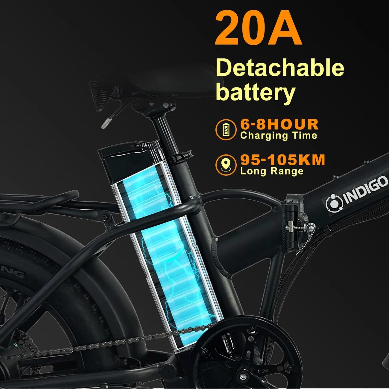 BBSHD Faltbares Elektrofahrrad 20Ah Akku, 20 * 4.0 Fat Tire E-Bike | 250WMotor,70-170km, 25km/h, Shimano7-Gang, LCDDisplay, Hydraulische Scheibenbremse, Elektrisches Klapprad für Stadt & Gelände