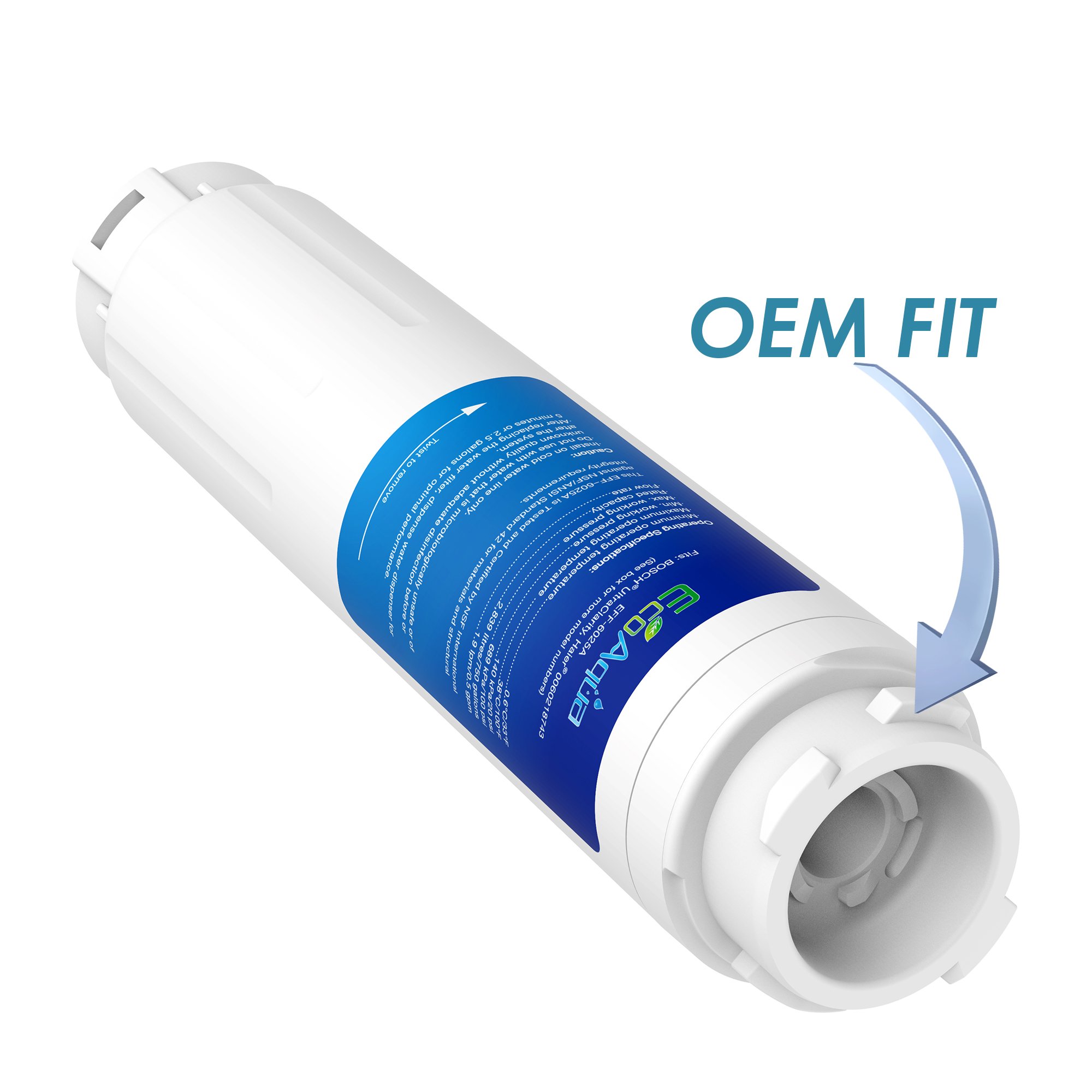 EcoAqua EFF-6025A Filtro de agua para frigoríficos compatible con Bosch Ultra Clarity 644845, KAD62A70, KAD62P90, KAD62S20; Siemens CI36BP00, FI24DP00; Neff K5920L0 (2)