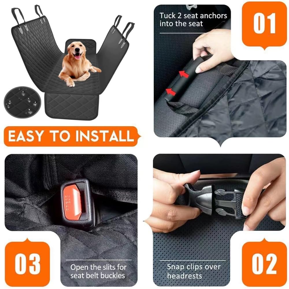 Coprisedile Auto per Cani per Benz EQE EQS 2023 2024, Telo Auto per Cani AntiGraffio e Antiscivolo Universale Protezione della Fodera,Black-137 * 147cm