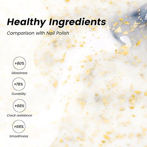 Miniatura 6 de YTD Likomey Esmalte de uñas en gel, 0.5 onzas líquidas, lámina de oro blanco lechoso, translúcido, neutro, escamas doradas, purpurina para salón de