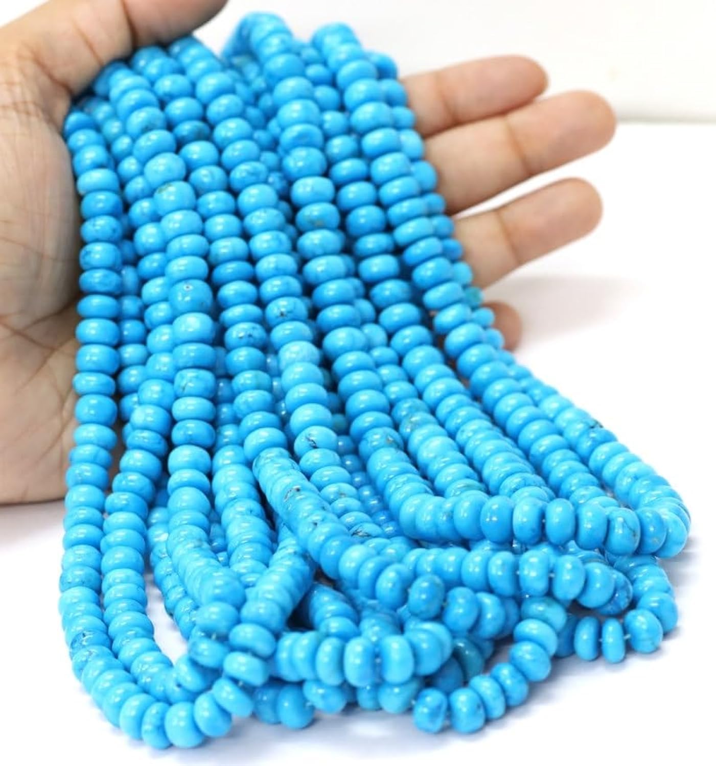 Perles turquoises naturelles contre les fils cassés, idéales pour bracelets et colliers lisses