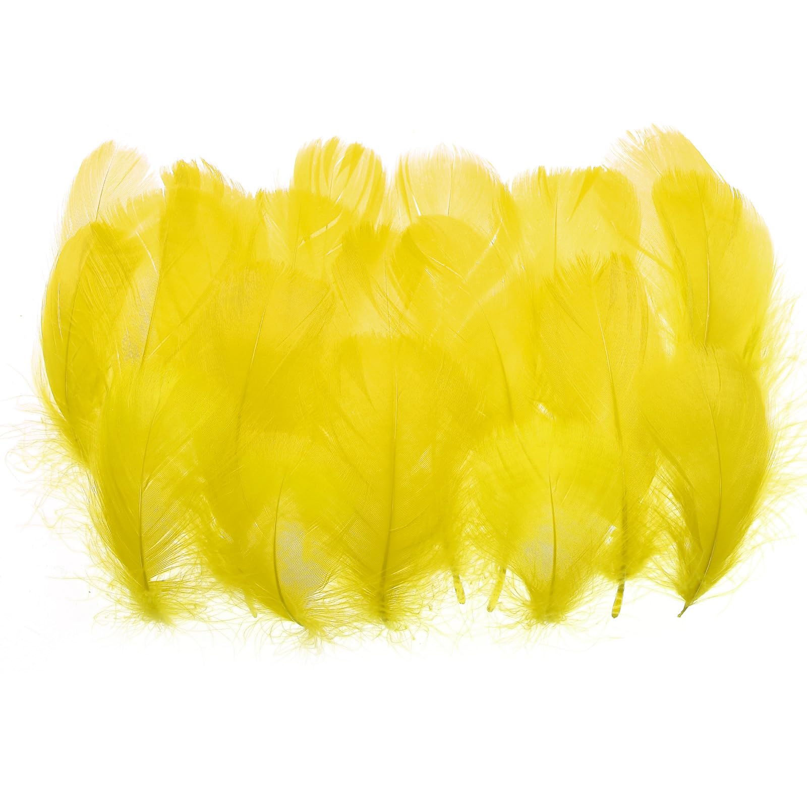 PATIKIL Colorful Feathers 3-5inch, 300pcs Goose Feathers Bulk for Crafts DIY Wedding Home Party Decorations Dream Catcher, Yellow