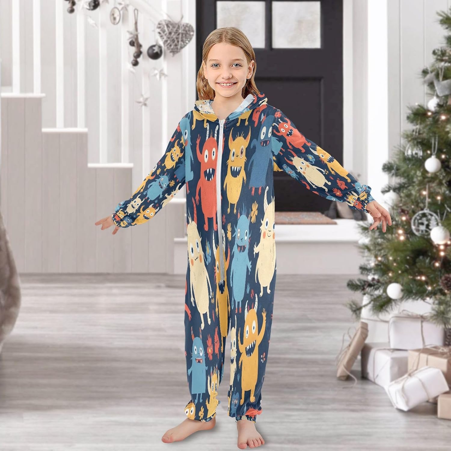 Funny Monsters Onesie Pajamas Soft and Comfortable for Halloween Cosplay Costume/Homewear/Sleepwear