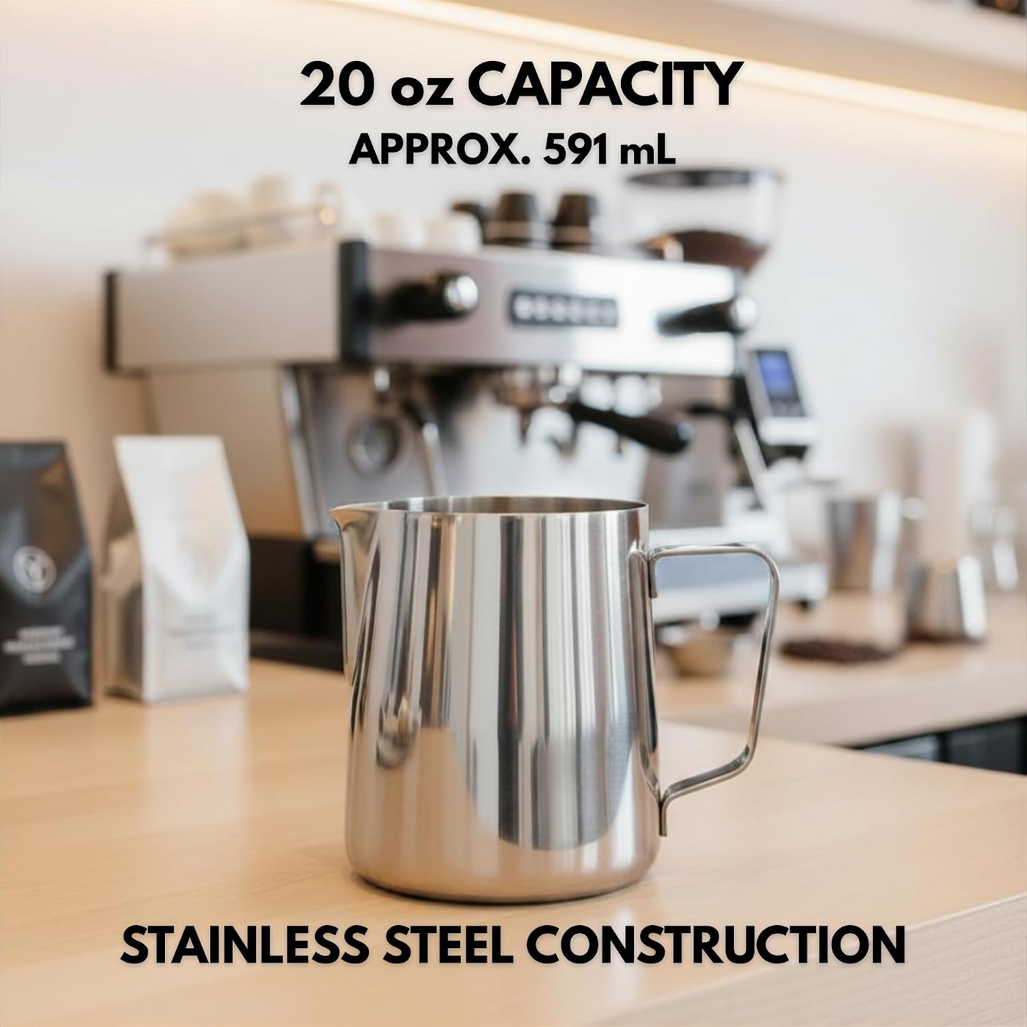 Rattleware 20oz Stainless Steel Latte Art Pitcher image 4