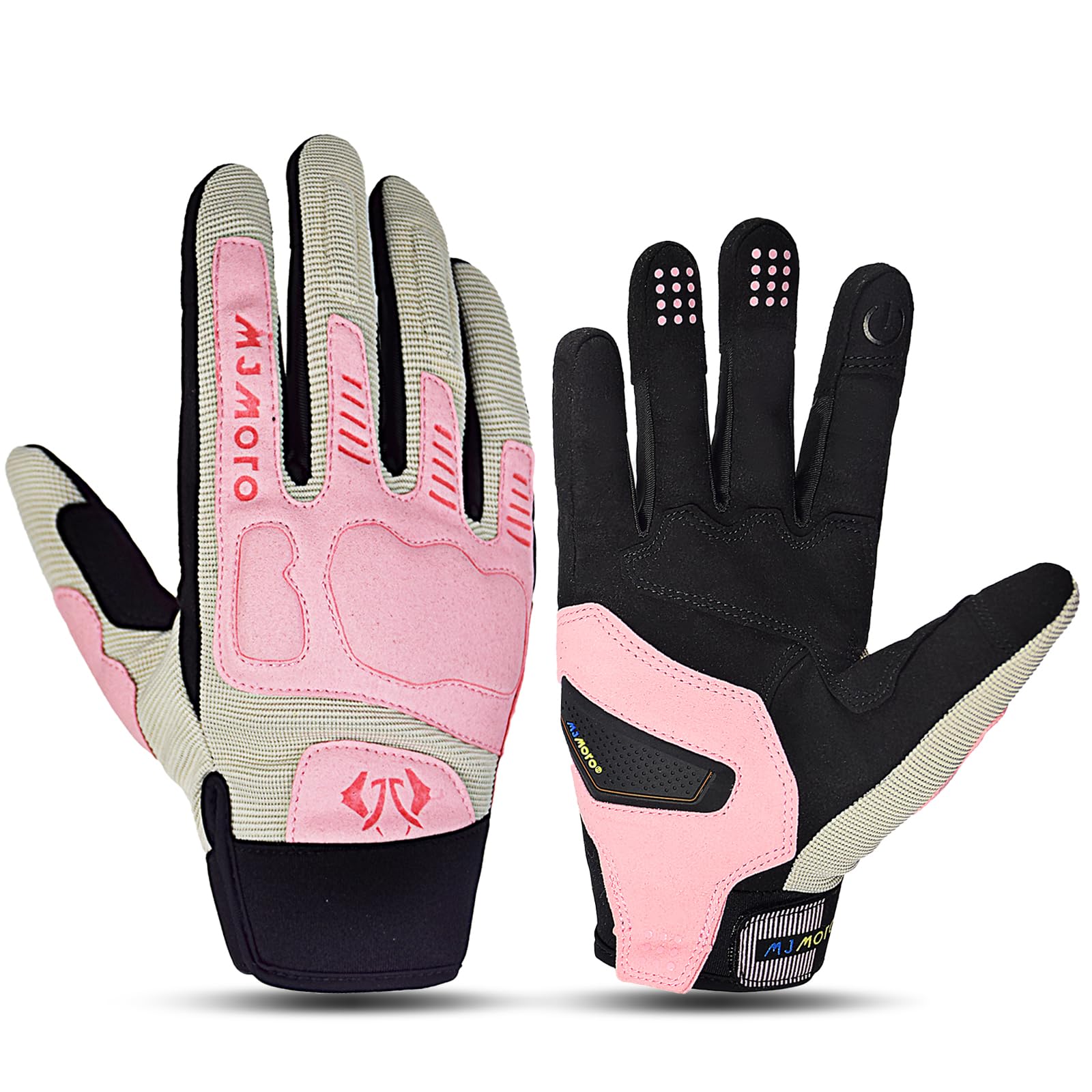mjmoto Motorrad-Handschuhe für Damen, Touchscreen-fähig, Ros