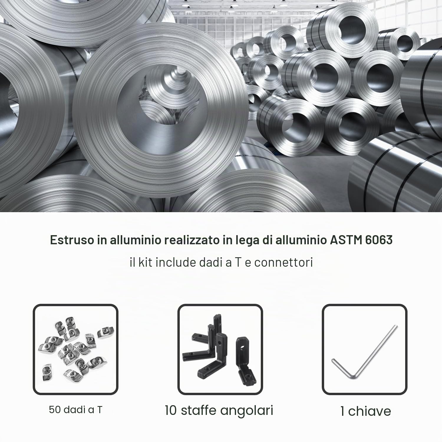 CNCMANS Profilo in alluminio 2040, 10 pezzi, 1220 mm, 2040, profilo in alluminio, 20 x 40 V, tipo europeo, profilo in alluminio 2040, tipo V, connettore angolare a L, dado a T, per stampanti 3D,