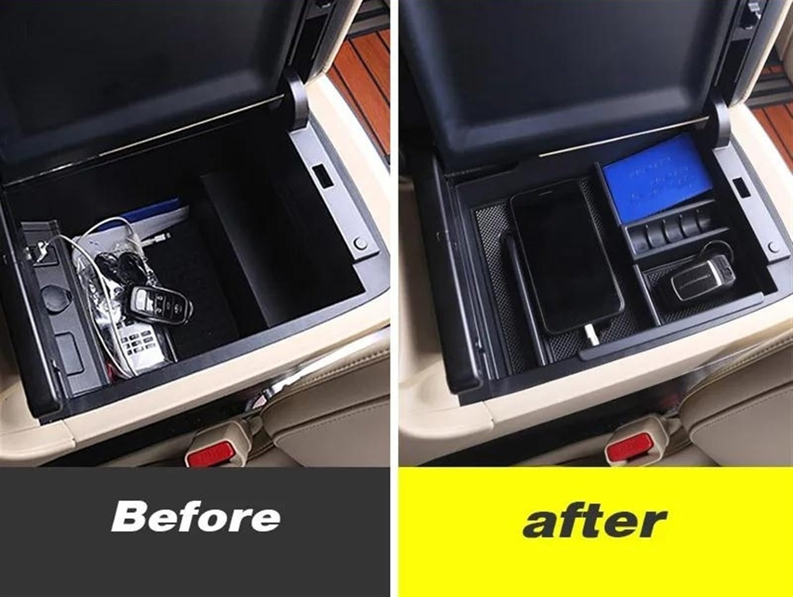 Caja De Almacenamiento De Coche, Bandeja De Soporte De Contenedor De Consola Central para Toyota, para Alphard, para VELLFIRE Consola Central Apoyabrazos Almacenamiento