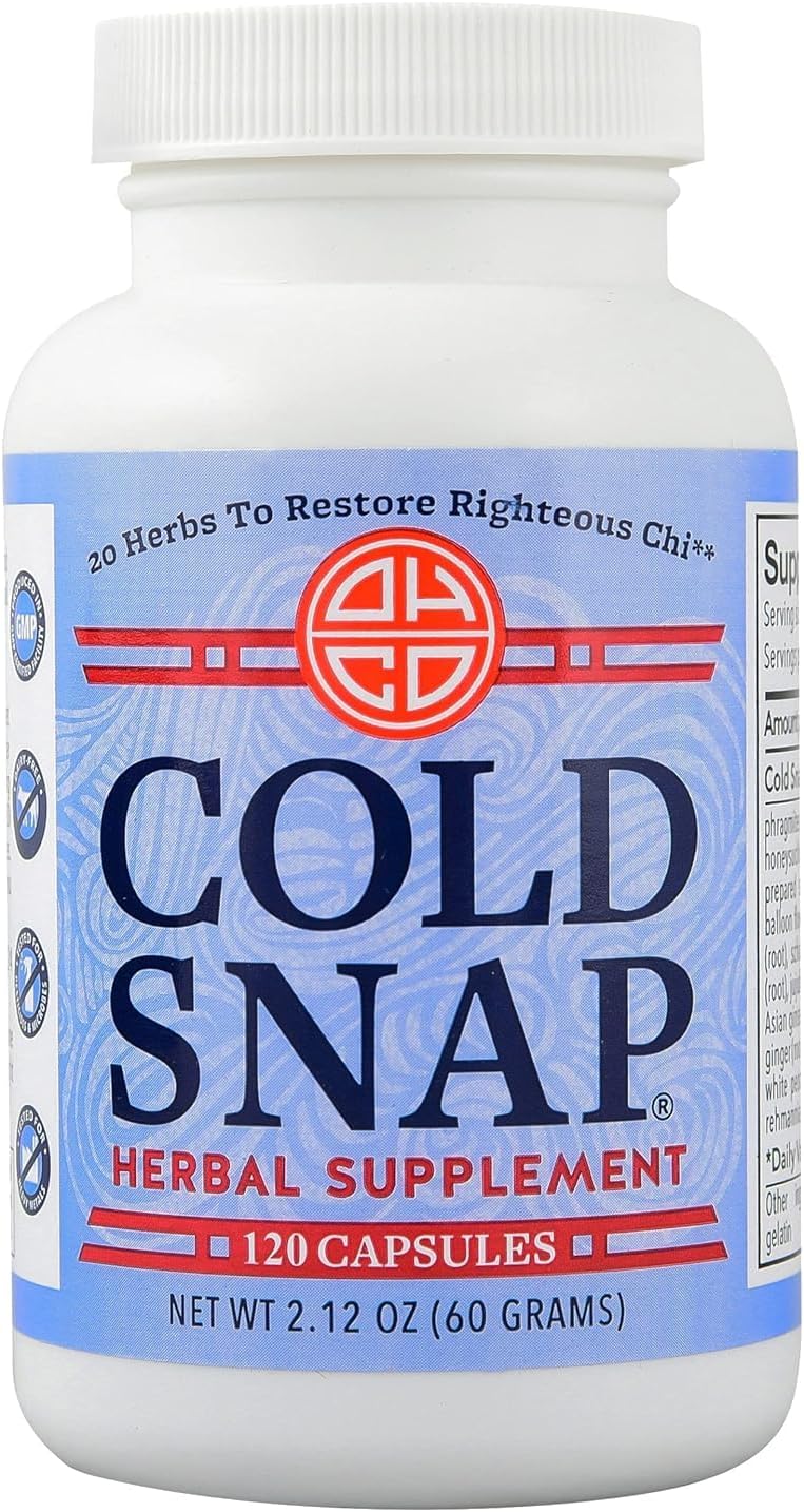 Cold Snap - Chinese Herbal Supplement for Deep-Level Immune Support - Immune System Booster with 20 Natural Ingredients Including Ginseng & Ginger - Fast Acting for Sudden Issues - 120 Capsules