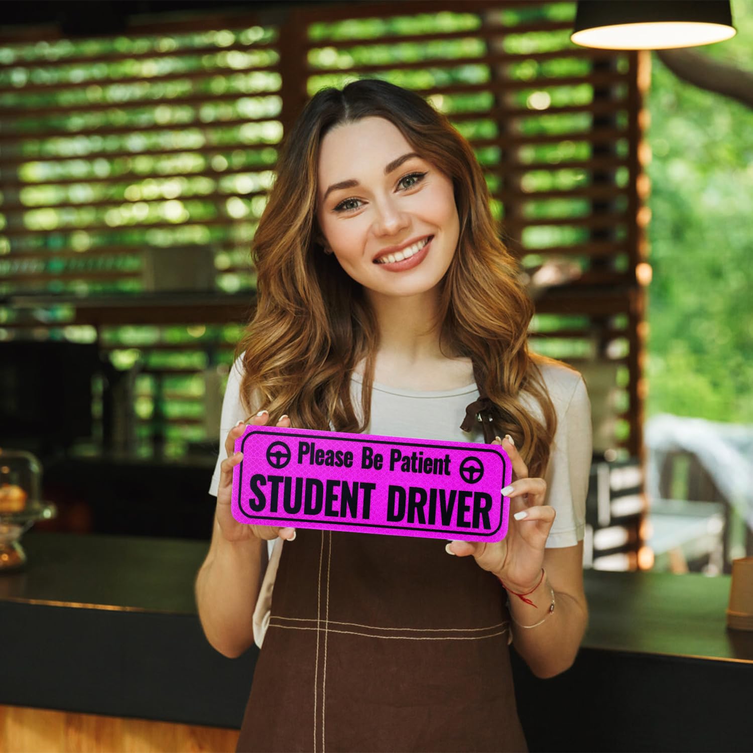 2-Pack Student Driver Magnets - Reflective, Magnetic Car Decals For New Drivers, Pink - View #5