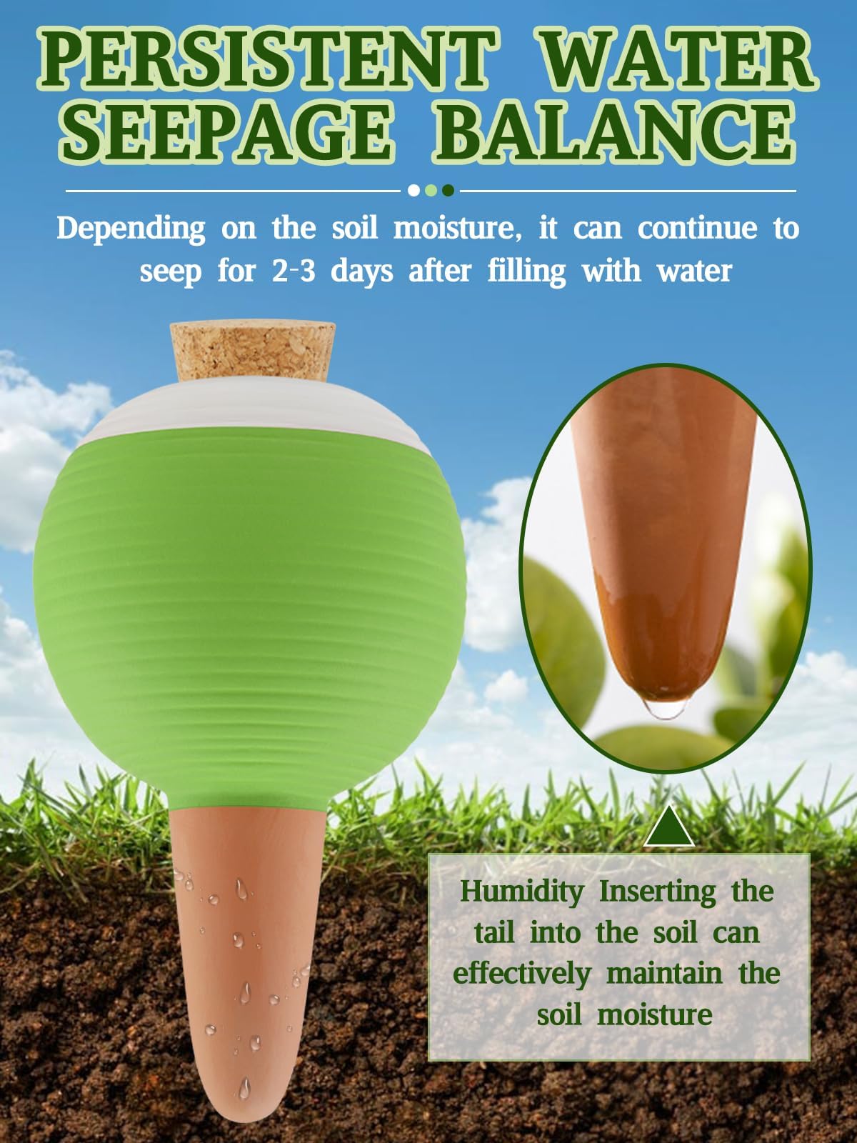 Kalolary 8 Pezzi Puntali Argilla Irrigazione Dispositivi, 4 Colori | Irrigazione delle Piante in Terracotta, Globi Irrigazione delle Piante di Grandi Dimensioni, Punte Autoirriganti per Vasi
