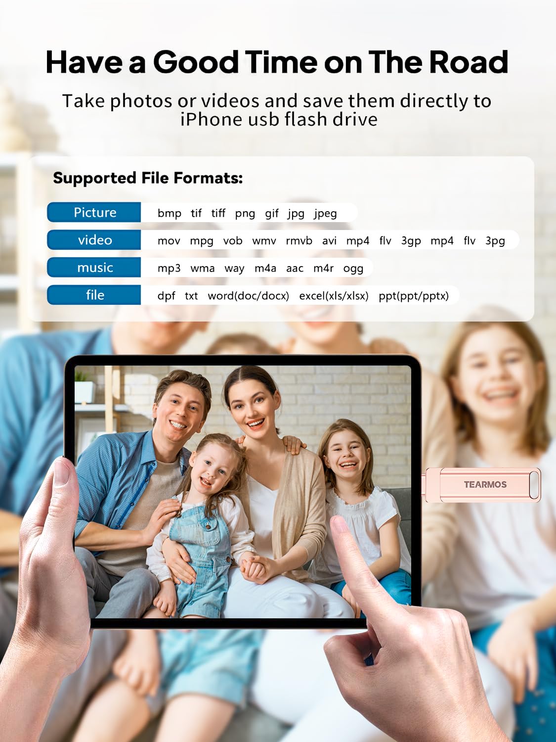 Memoria de 512 GB para unidad flash de iPhone, almacenamiento de teléfono para fotos y videos, copia de seguridad de archivos, compatible con iPhone, iPad, Android, PC, Plug & Play, no
