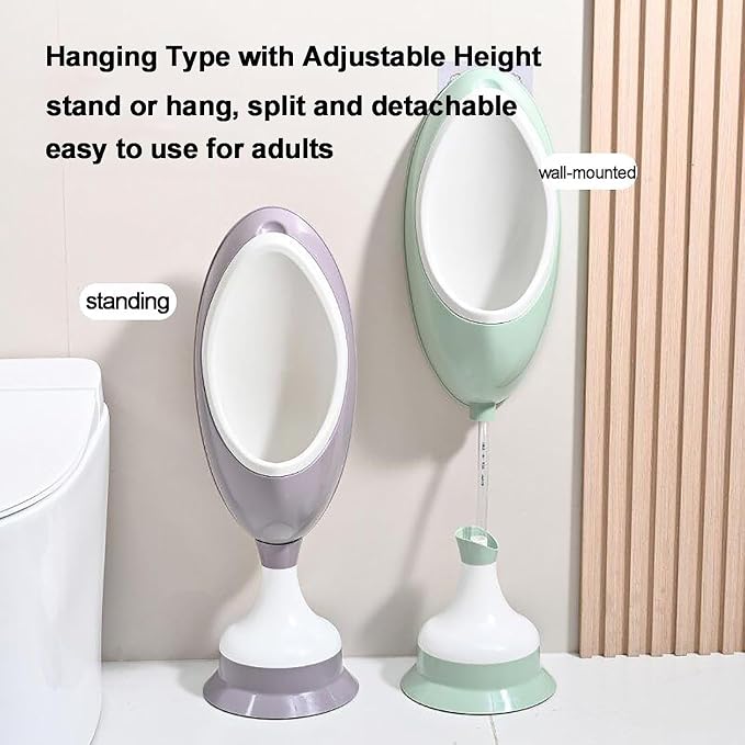 Urinal sin agua para hombres, montaje en pared, universal, de plástico, a prueba de salpicaduras con manguera, antiobstrucción para exteriores (verde) miniatura 6
