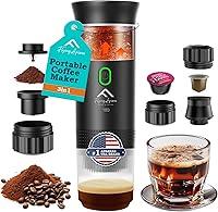 Apsaras Portable Espresso Maker: 20 Bar 3-in-1 Travel Coffee Machine for NS/DG Capsules & Ground Coffee - Camping, RV, Car