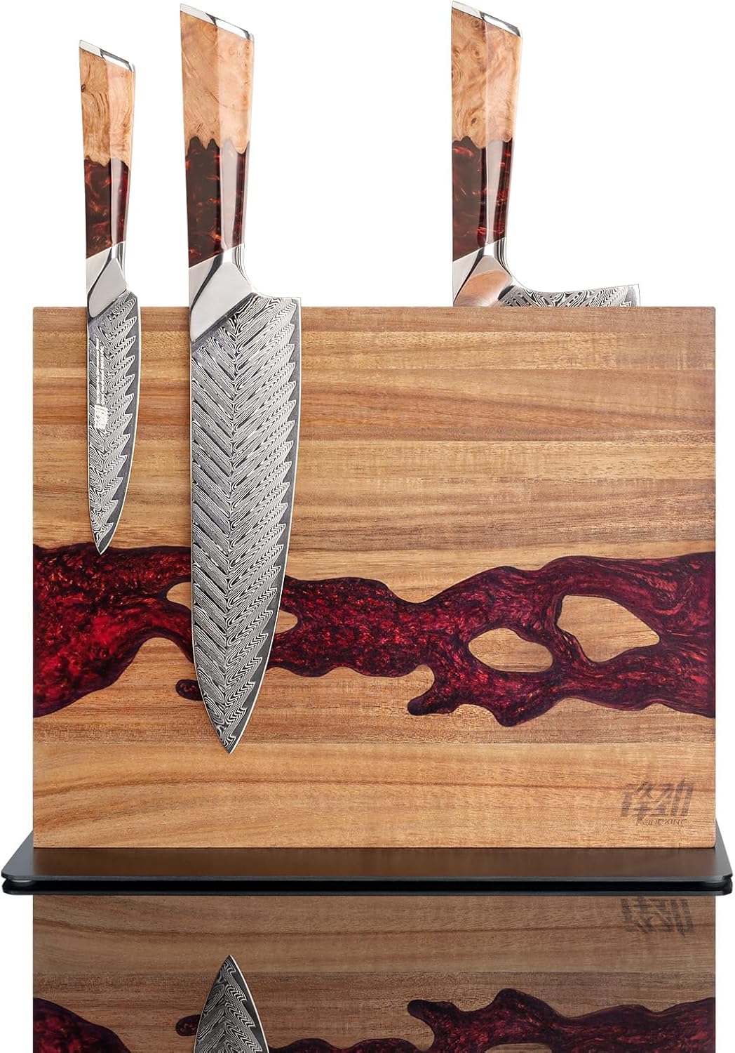 Magnetic Knife Block Holder – Double-Sided Acacia & Resin Storage (12×10″) Magnetic Knife Block Holder – Double-Sided Acacia & Resin Storage (12×10″)