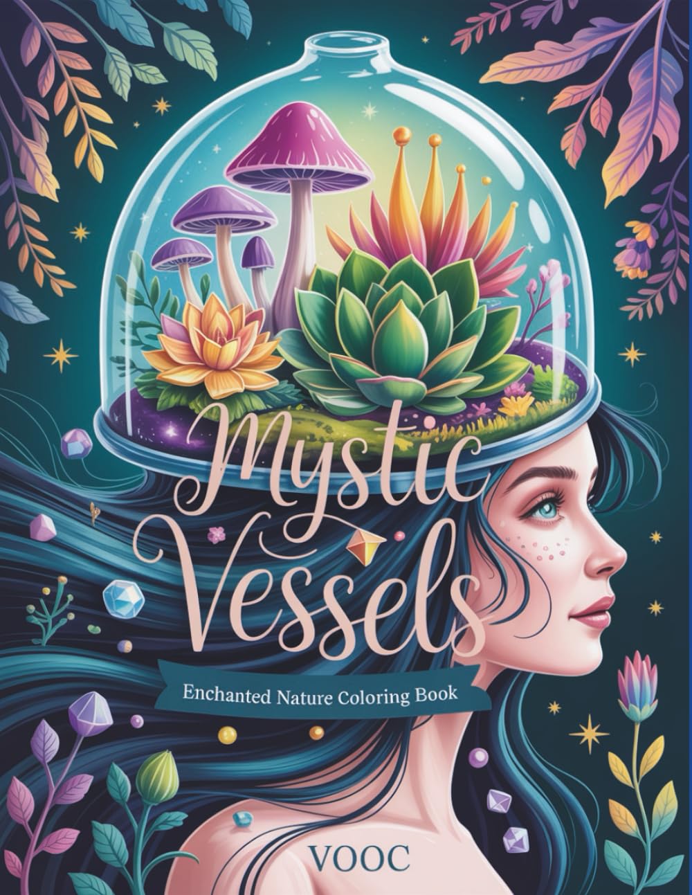 Mystic Vessels: Enchanted Nature Coloring Book for Adults - 40+ Intricate Designs of Magical Terrariums, Cosmic Animals, Bohemian Landscapes and Celestial Worlds (Enchanted Realms - Fantasy Coloring)