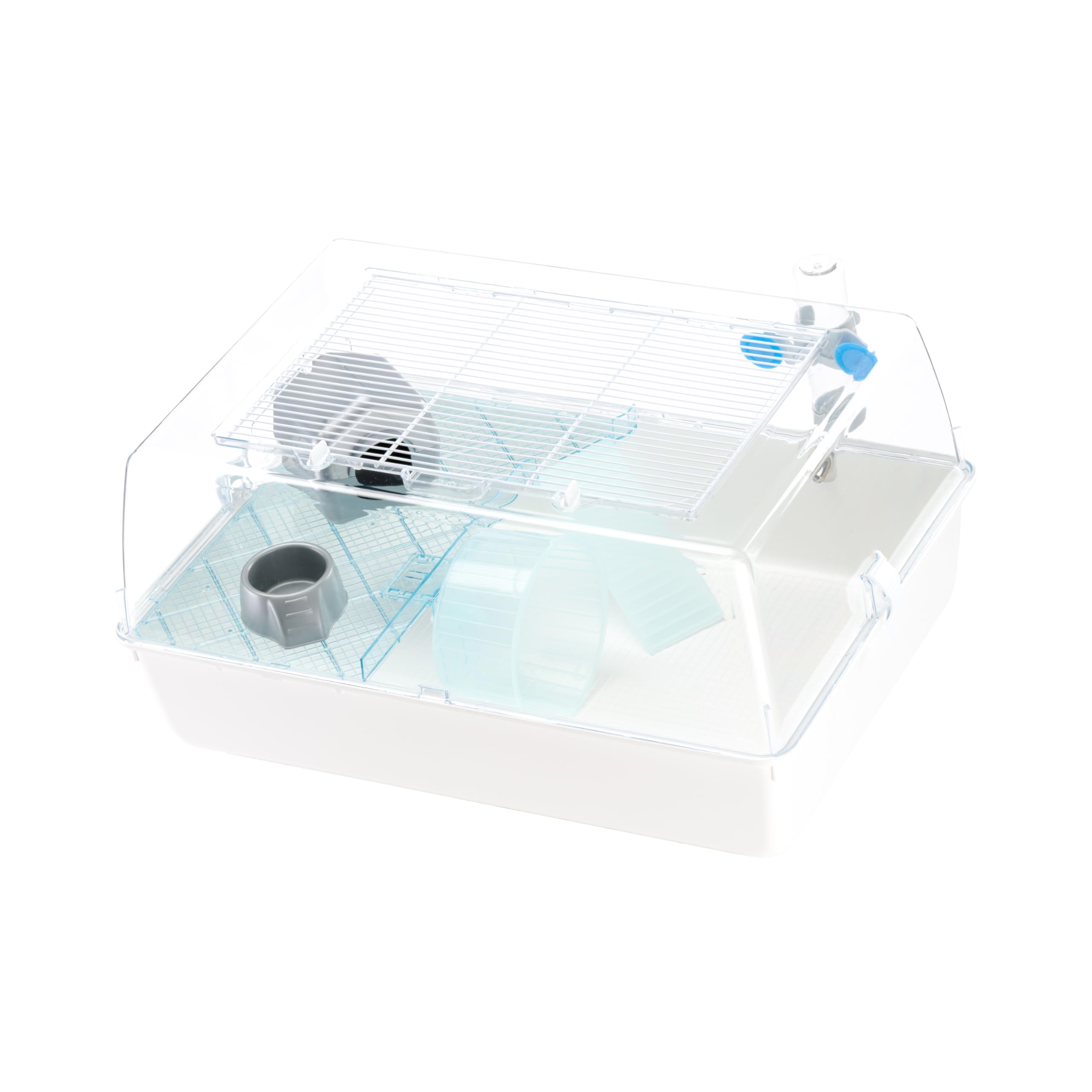 Ferplast Klatka dla chomika klatka dla małych zwierząt MINI DUNA HAMSTER kratka wentylacyjna, przezroczysty dach, akcesoria w zestawie, 55 x 39 x wys. 27 cm