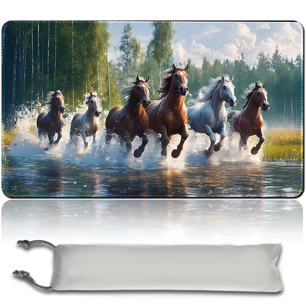 MTG Play Mat MTG PlayMat -60 cm x 35 cm, Original Art, Non-Slip TCG Play Mat with Rubber Base and Stitched Edges, Commander TCG Rollable & Foldable Card Mat (No Zone, mtg48-2)