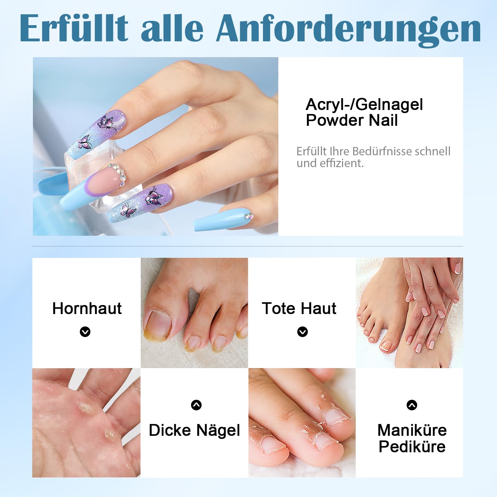 Nagelfräser 35000RPM für Gelnägel, Wiederaufladbarer Elektrischer Nagelfräser mit LED-Anzeige, Tragbar, Geräuscharm, Professionelles Maniküre- und tragbares nagelfräser klein, 48W, Weiß