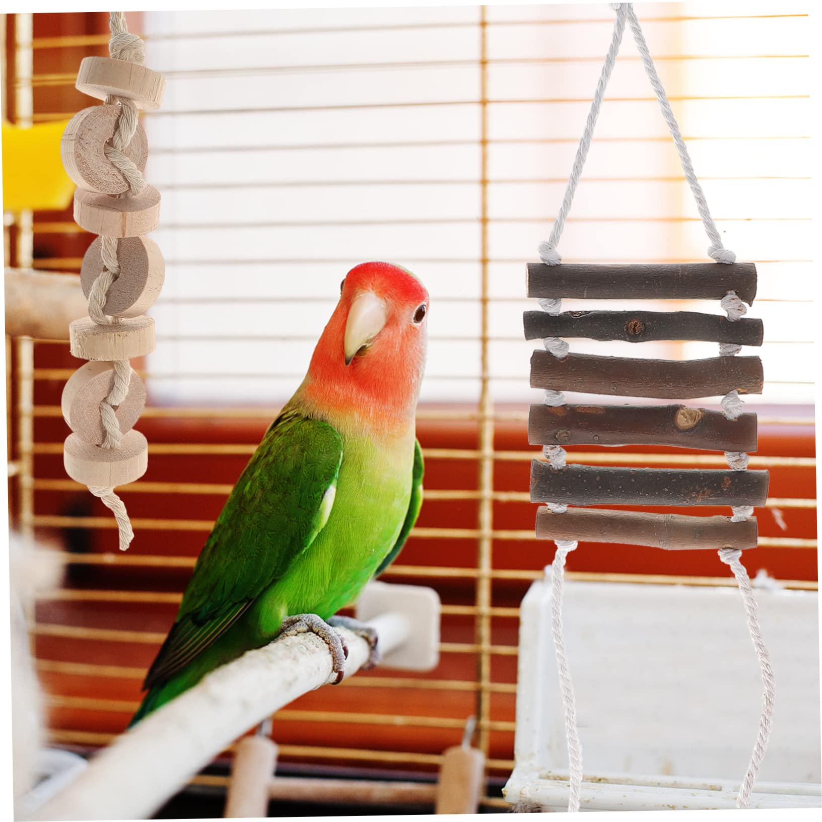9 Stücke Vogel Spielzeug Nymphensittich Spielzeug Vogel Kauen Spielzeug Für Papageien Natürliche Holz Seil Papagei Hideaway Leiter