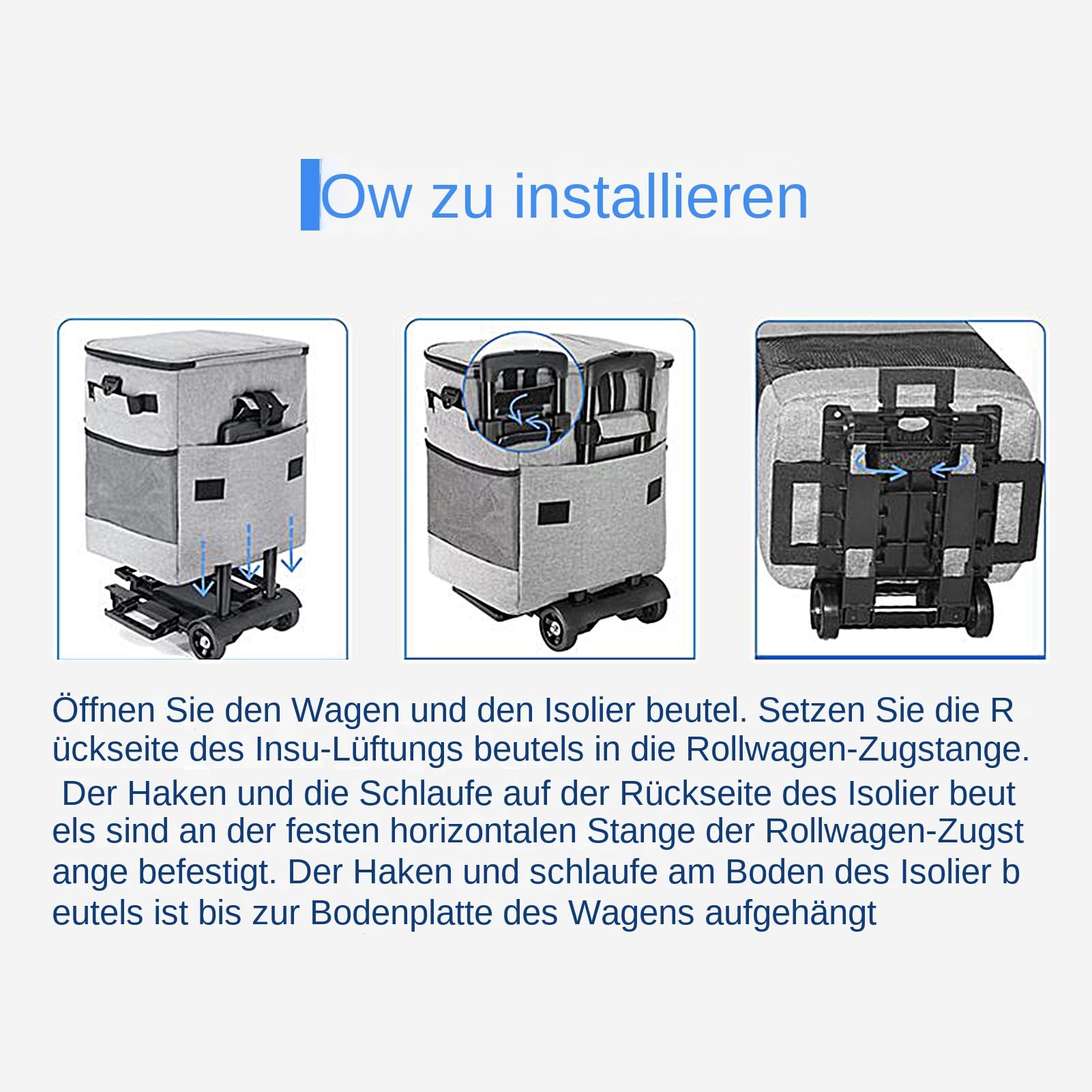 Coolers with Wheels, Travel Cooler, Foldable Cooler, izolowane pudełko do przechowywania, przenośny wózek na kółkach, na piknik, plażę, kemping, 80 x 40 cm, czarno-szary, 1 sztuka