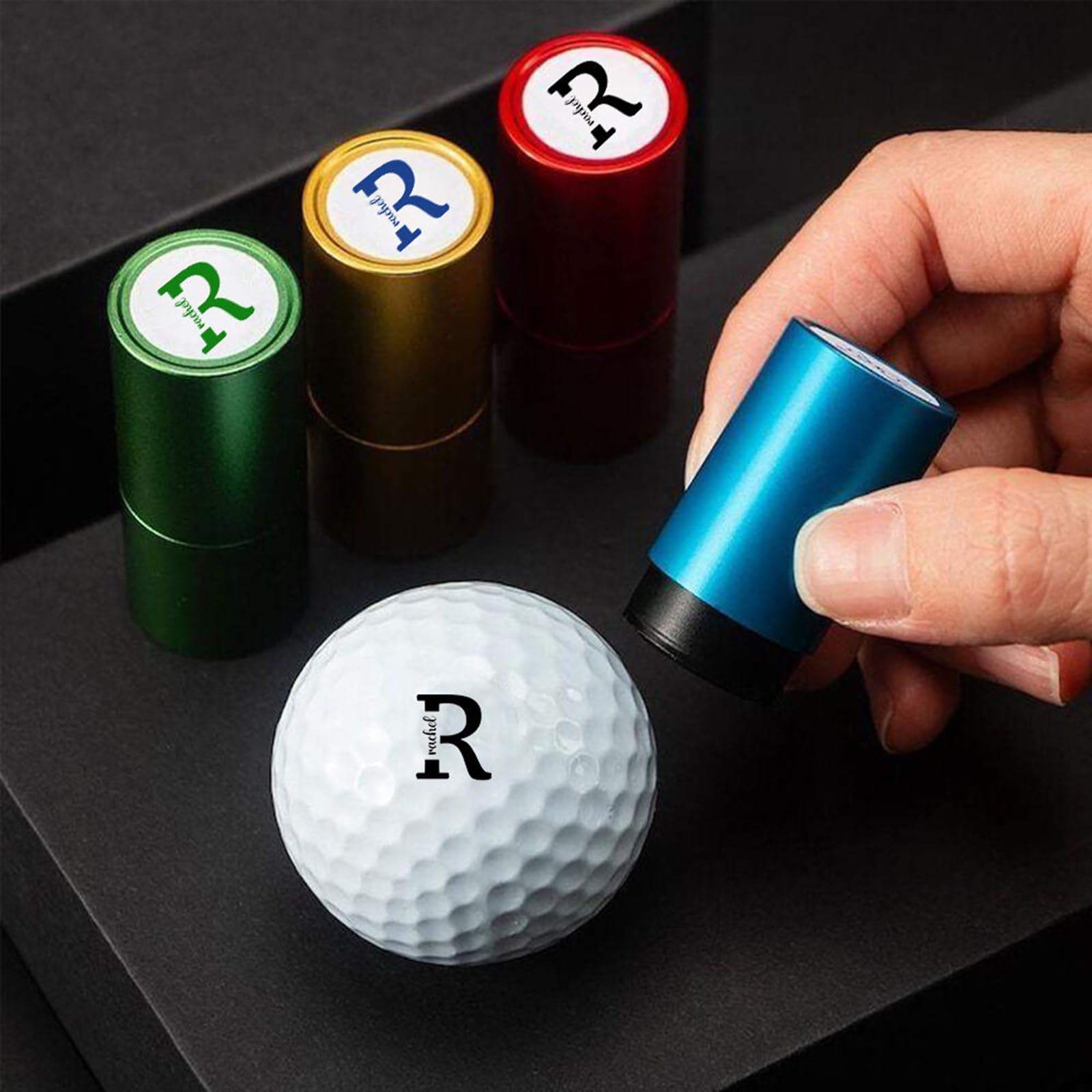 Drawelry Personalized Golf Ball Stamp Marker- Custom Name Monogram Golf Balls Logo Stamper Self-Inking Stamp Markers Tools Golf Accessories Christmas