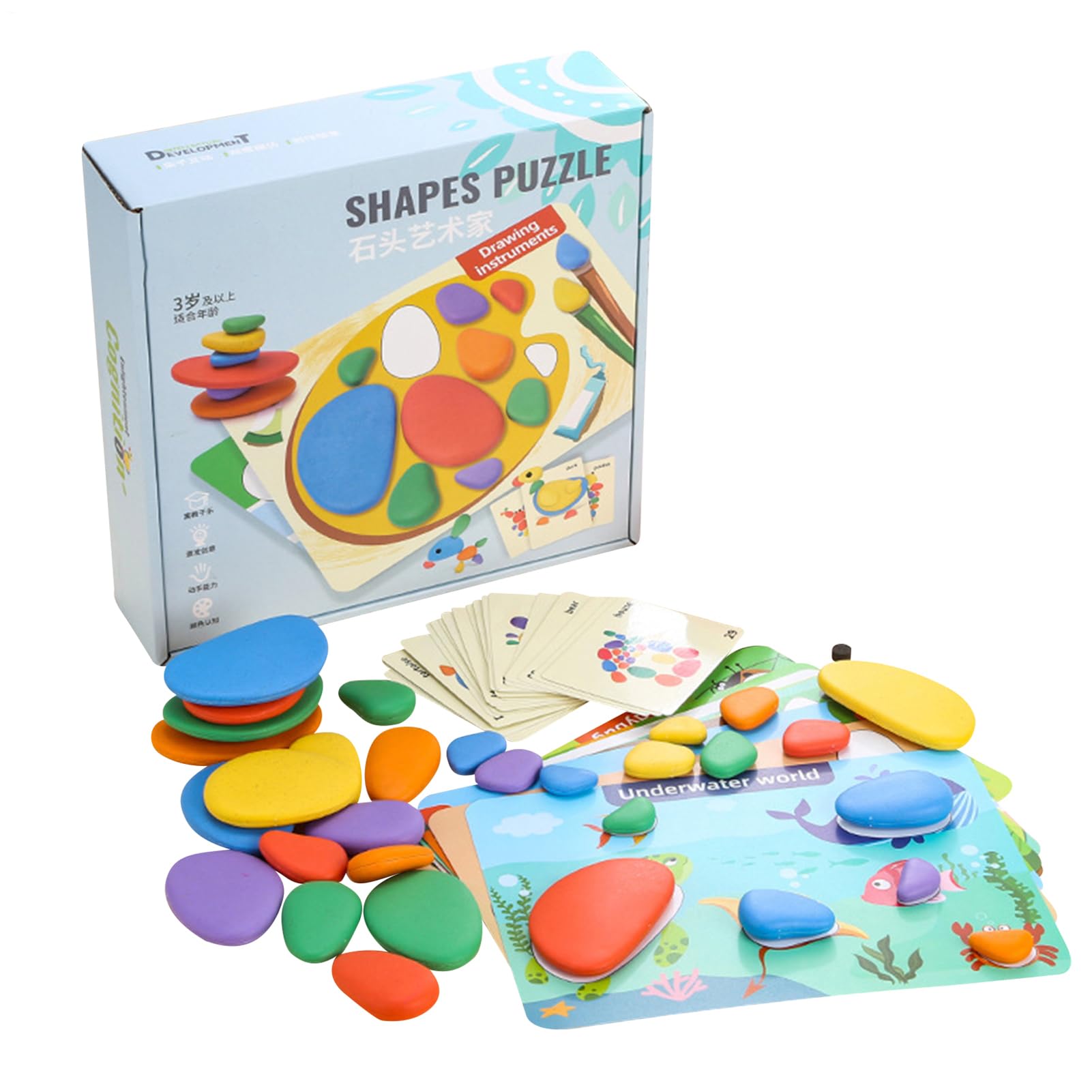 Sensory Learning Pebbles – Rainbow Stacking Stones, Sorting Stacking Set, Educational Play | For Kids Boys Girls Children Years Old Age Birthday Xmas Open Ended Activity Gift