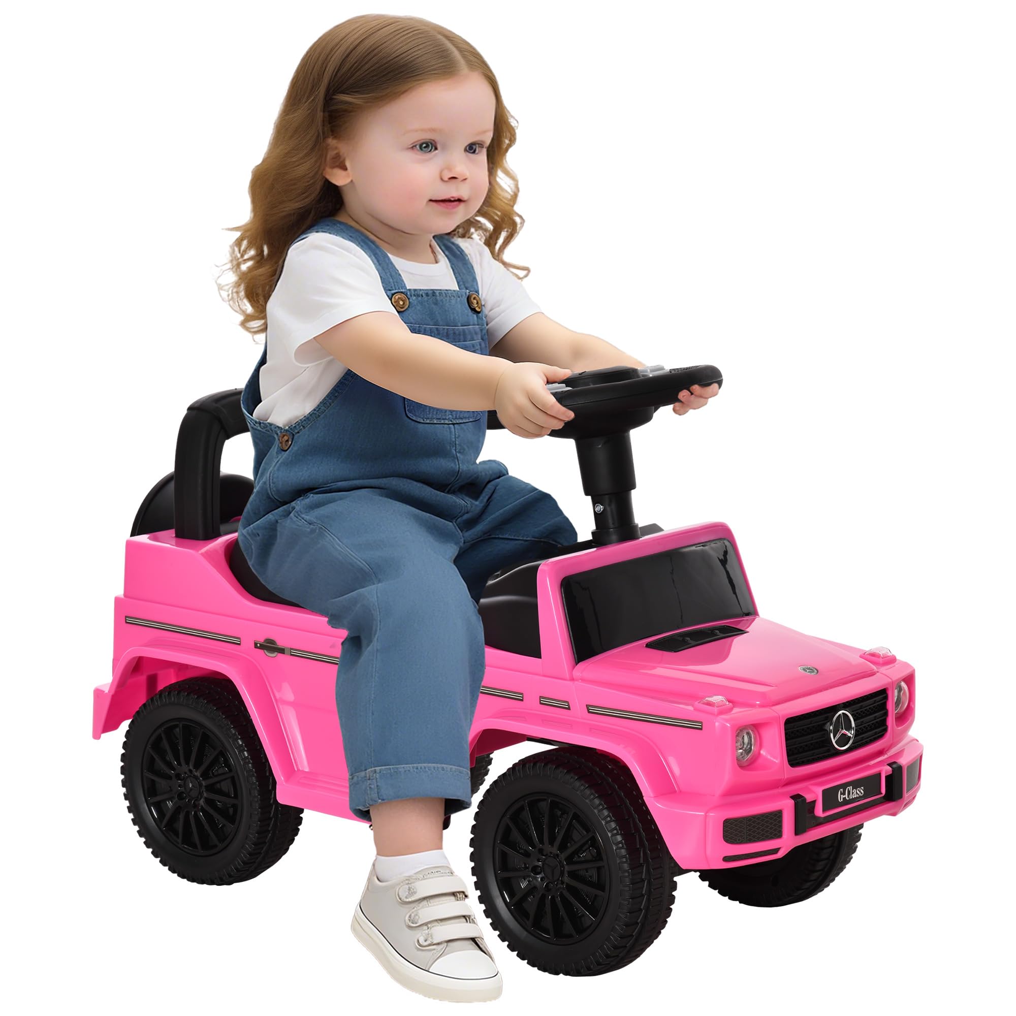 Homcom Unisex Pink Benz G350 Ride On Sliding Car W/ Under Seat Storage No Power In Kids