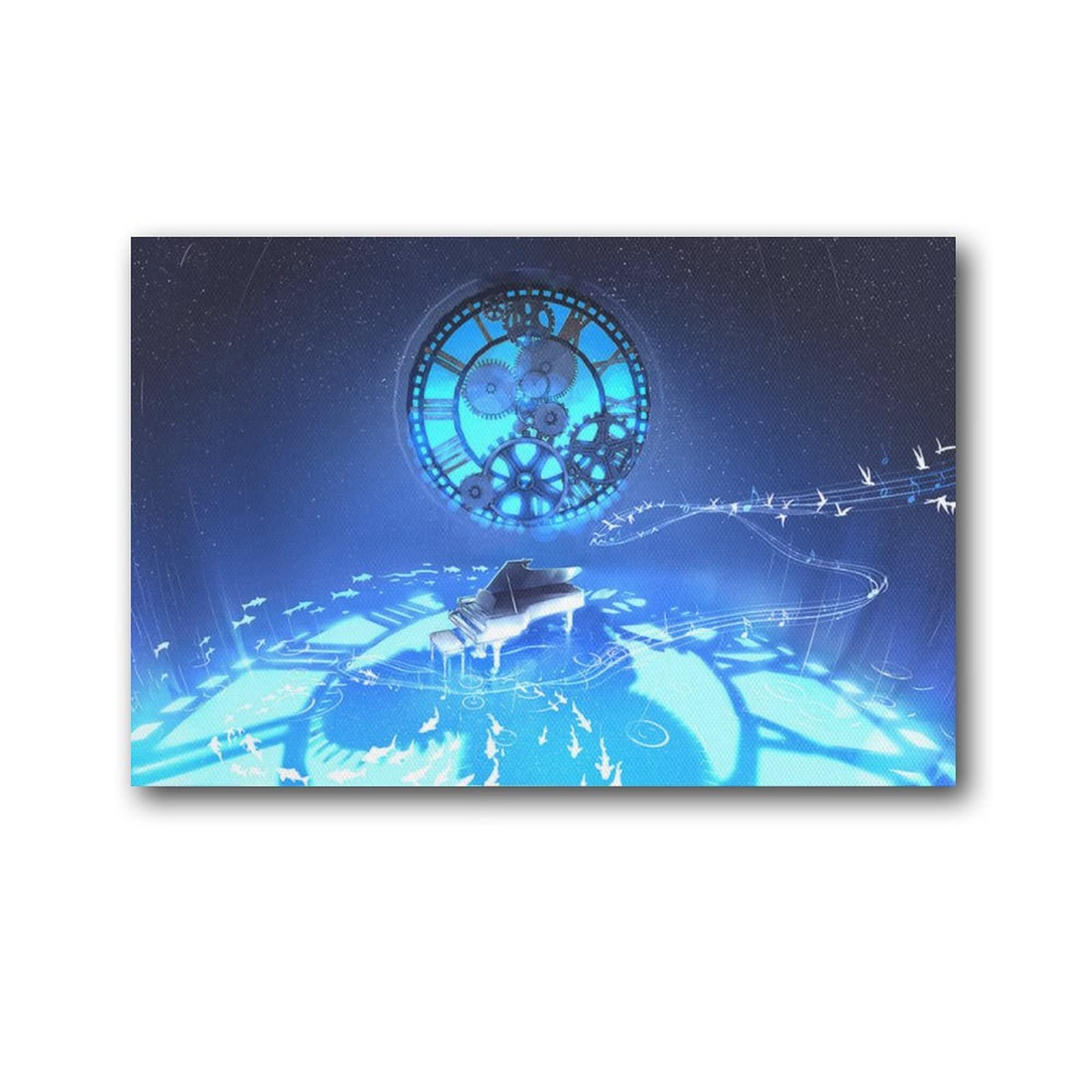 XINXUN Piano March Conceptual Painting Between Time And Space Wall Art Poster Gifts Bedroom Prints Home Decor Hanging Picture Canvas Painting Posters 16x24inch(40x60cm)