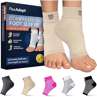 Compression Socks for Plantar Fasciitis & Achilles Tendonitis Relief – Pair of Ankle Compression Sleeves for Foot Swelling, Heel Spurs, Pain & Fatigue – Comfortable Arch Support Brace for Daily Use (Nude, X-Large)