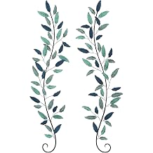 Benzara 95459 Not Applicable Metal Leaf Wall Decor S/2 16"W, 59"H