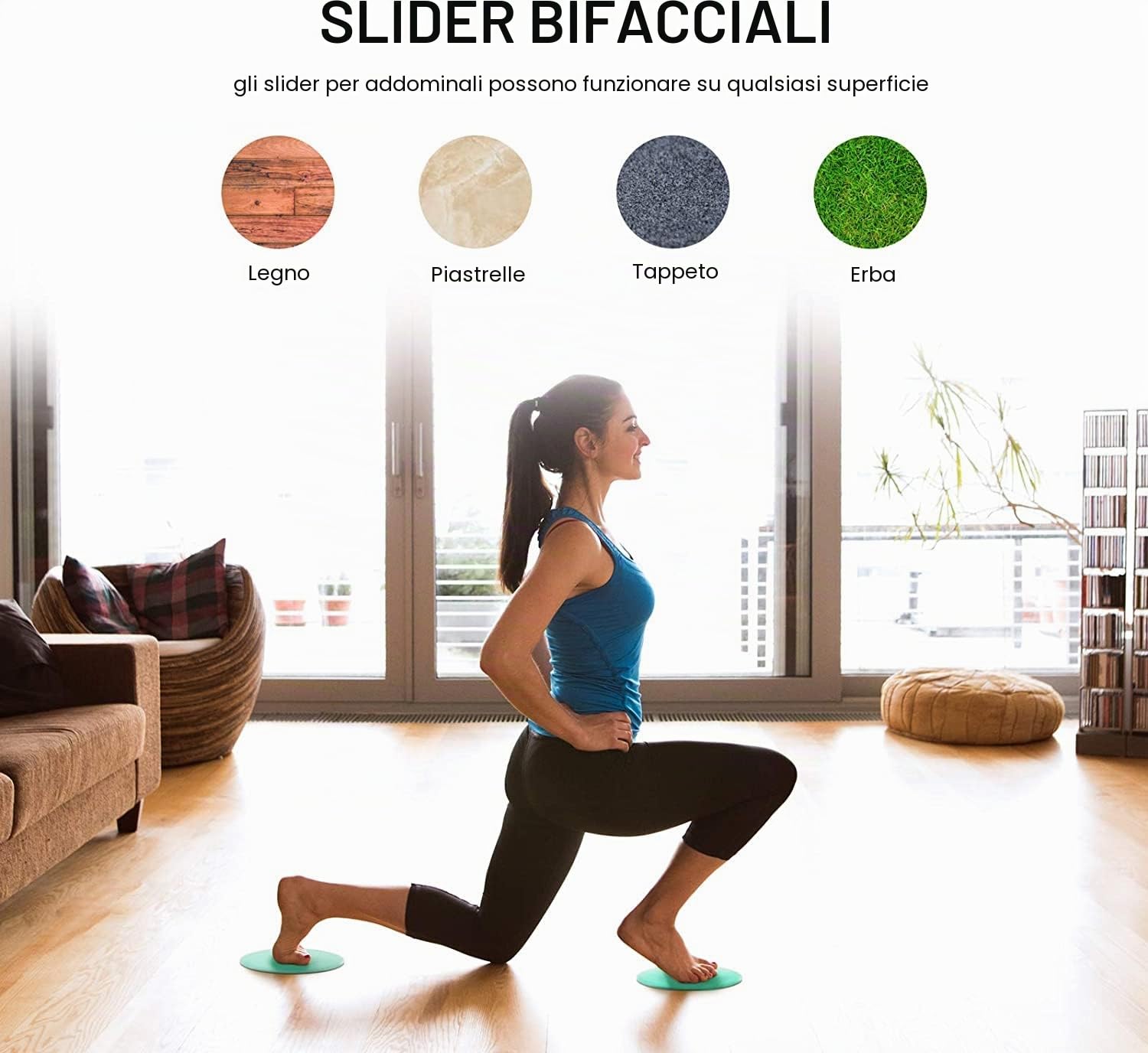 2 Pezzi di Sliders Esercizio Dischi Scorrevoli per Fitness Addominali, Dischi a Doppia Faccia Scorrevoli per Casa Yoga Fitness Pilates Esercizi