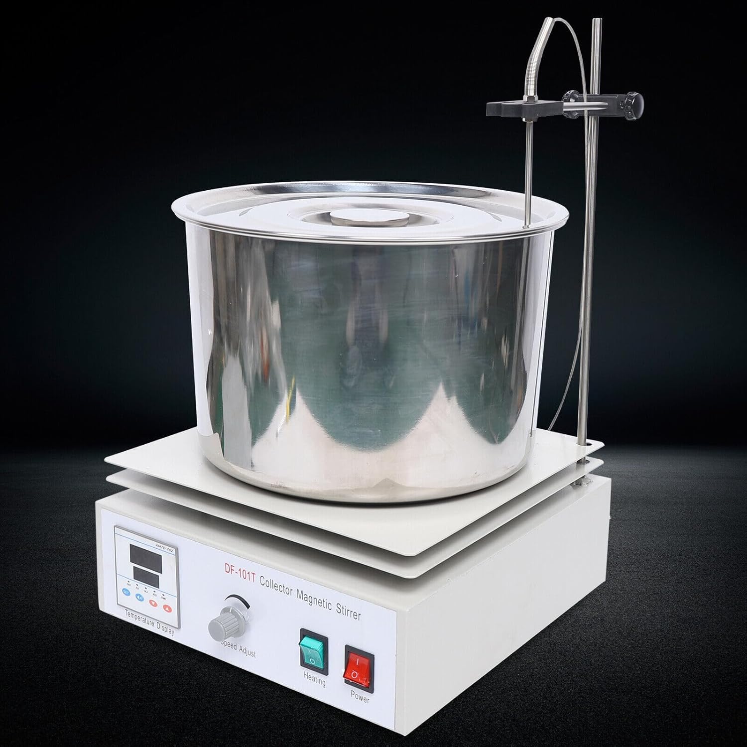 10 Liter Collective Heat Magnetic Stirrer Water Bath Oil Bath Laboratory Thermostat 1400Rpm 400, Digital Df-101t Constant Temperature Water Bath 110V