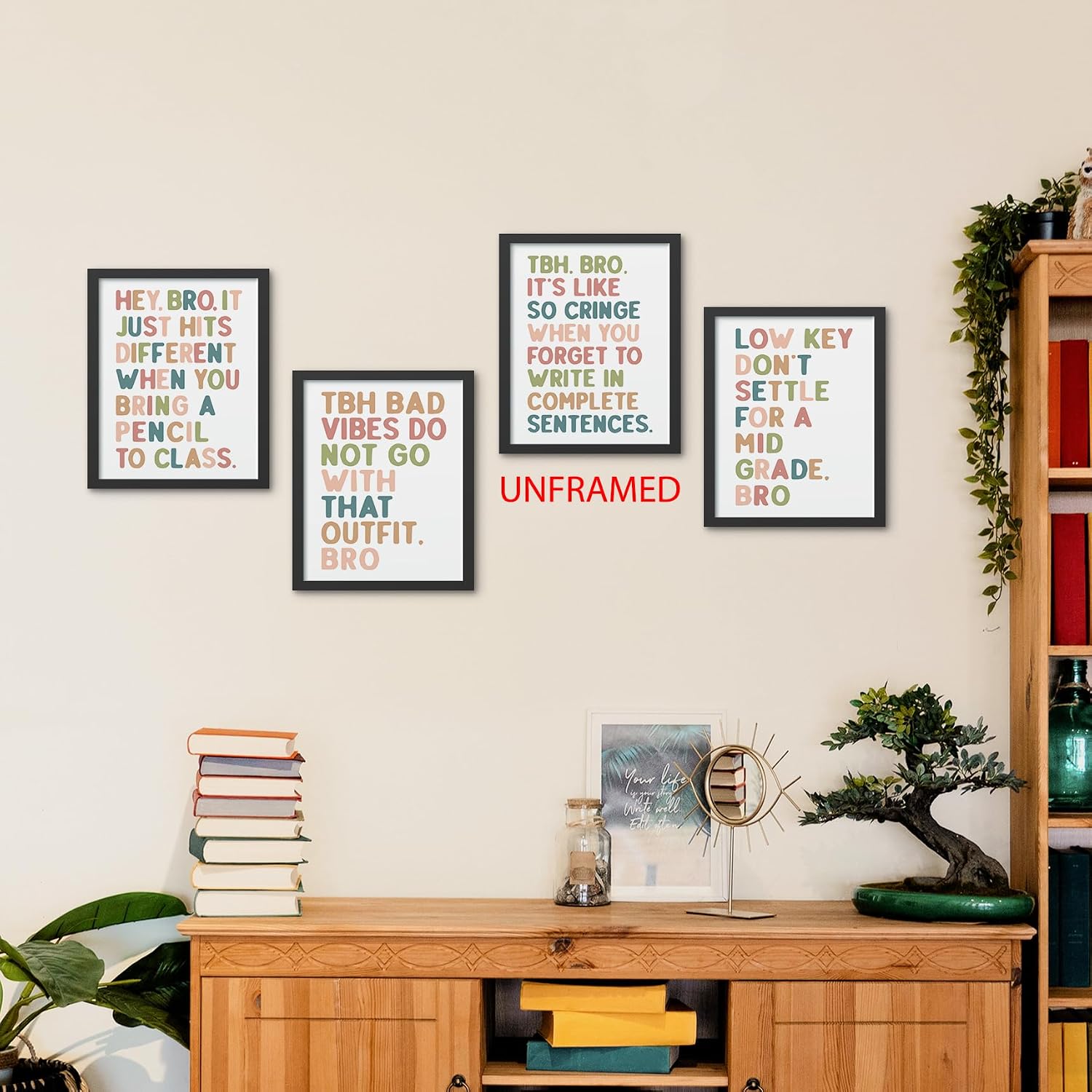 Hxlac Funny Classroom Wall Art Prints Set of 4, Middle High School Posters Wall Decor, Colourful Middle Classroom Decor, Funny Reading Room Wall Decor, 8x10 Inch Unframed image 4