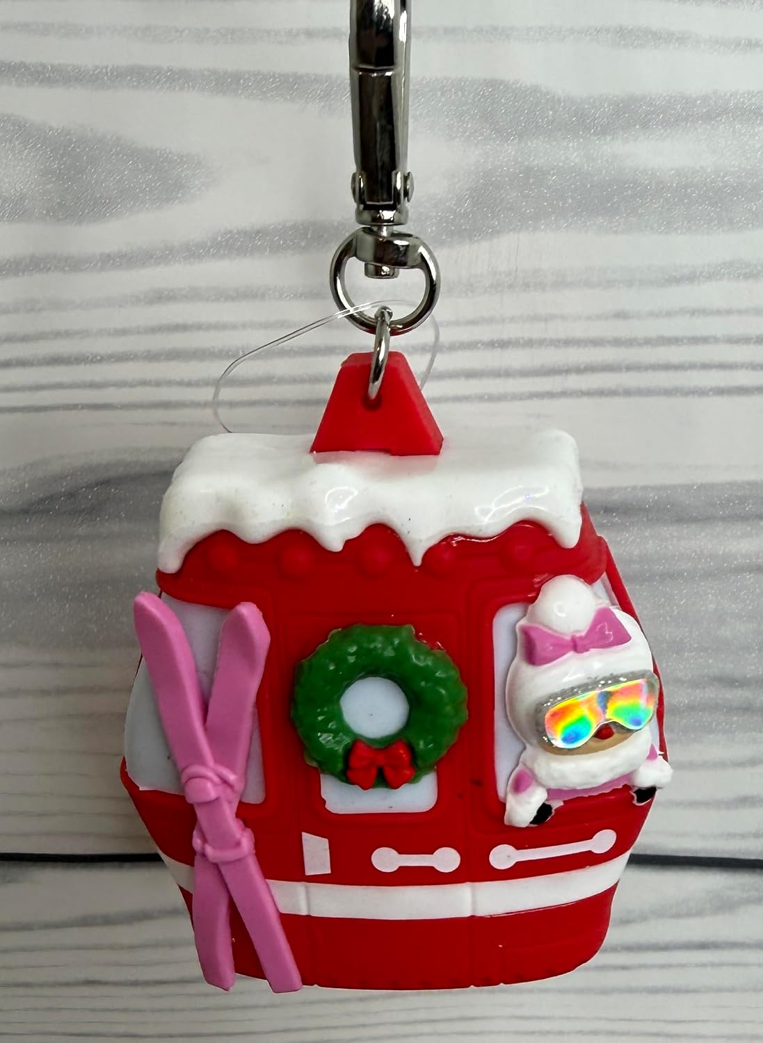 Bath & Body Works Mrs. Claus Ski Lift Gondola Pocketbac Hand Sanitzer Holder