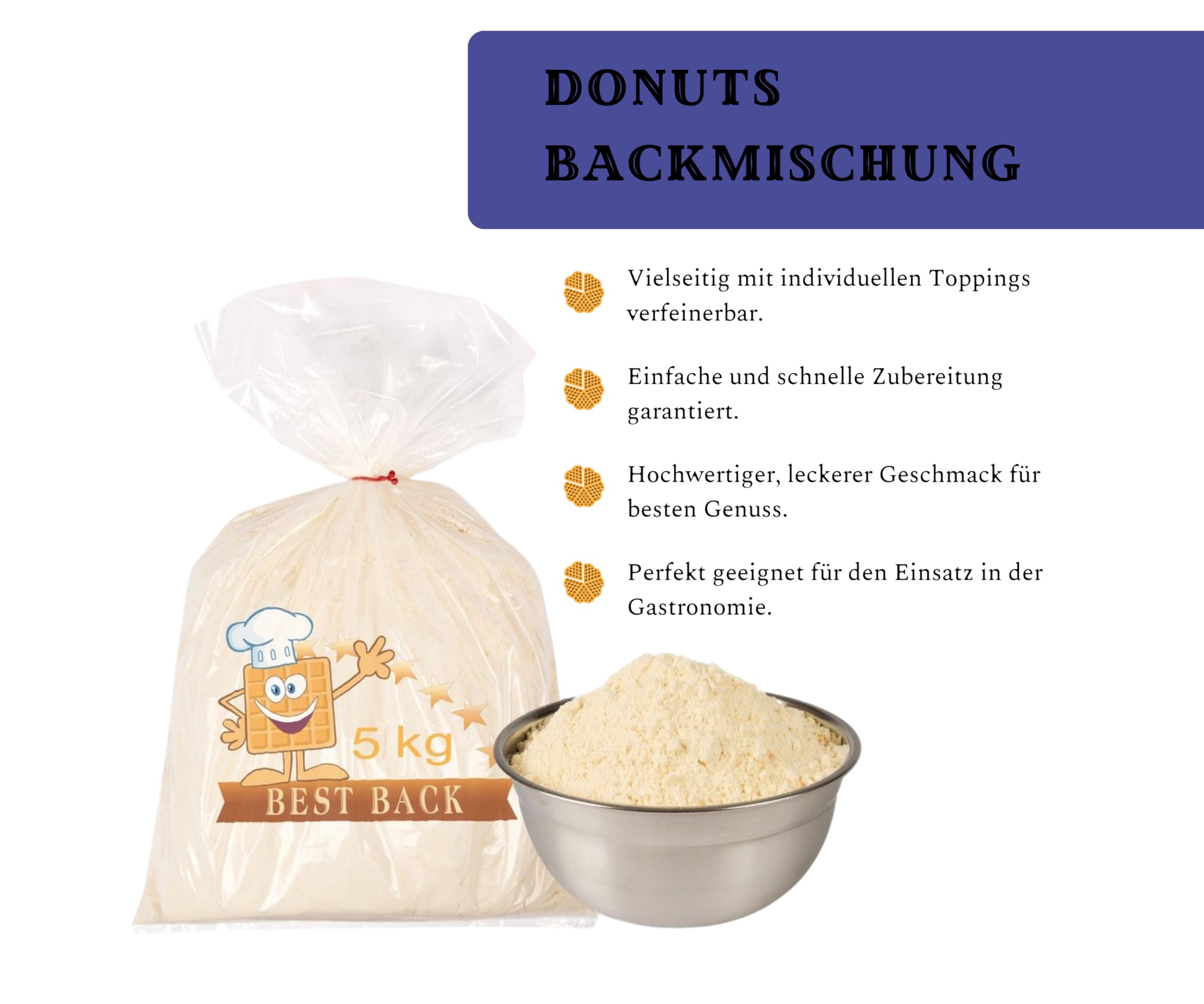 BEST BACK Donut Backmischung 5 kg Großpackung