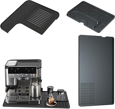 3-in-1 Silicone Coffee Machine Mat, Compatible with Ninja Luxe ES601 and ES701 Models 24 x 16 Coffee Machine Mat + Tamper Mat + Top Mat, Ninja Luxe Coffee Machine Accessories.