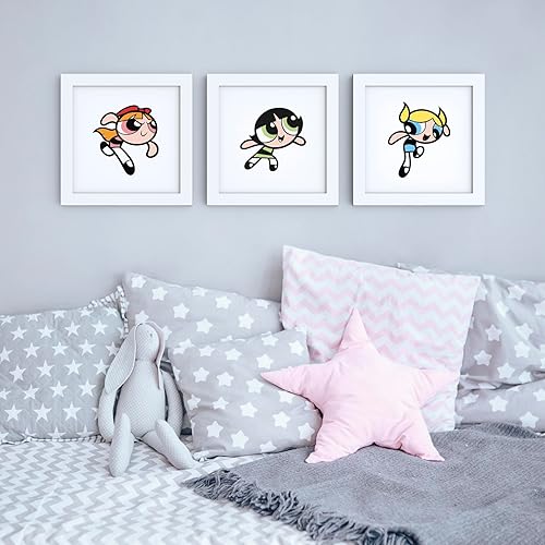 Miniatura 7 de Trends International Gallery Pops Cartoon Network The Powerpuff Girls - Fight Crime Graphic Wall Art, White Framed Version, 12" x 12"