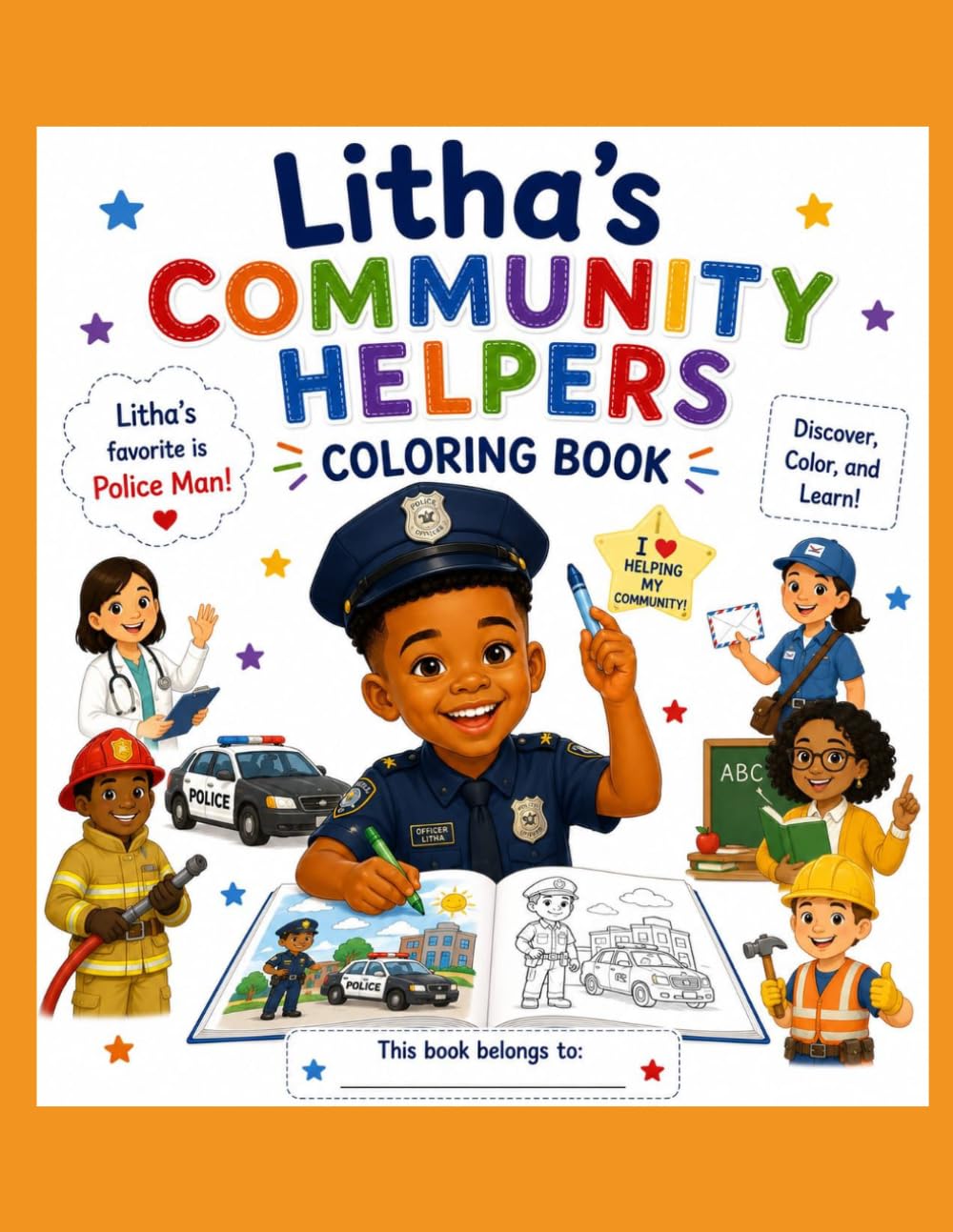 Litha's Community Helpers Coloring Book