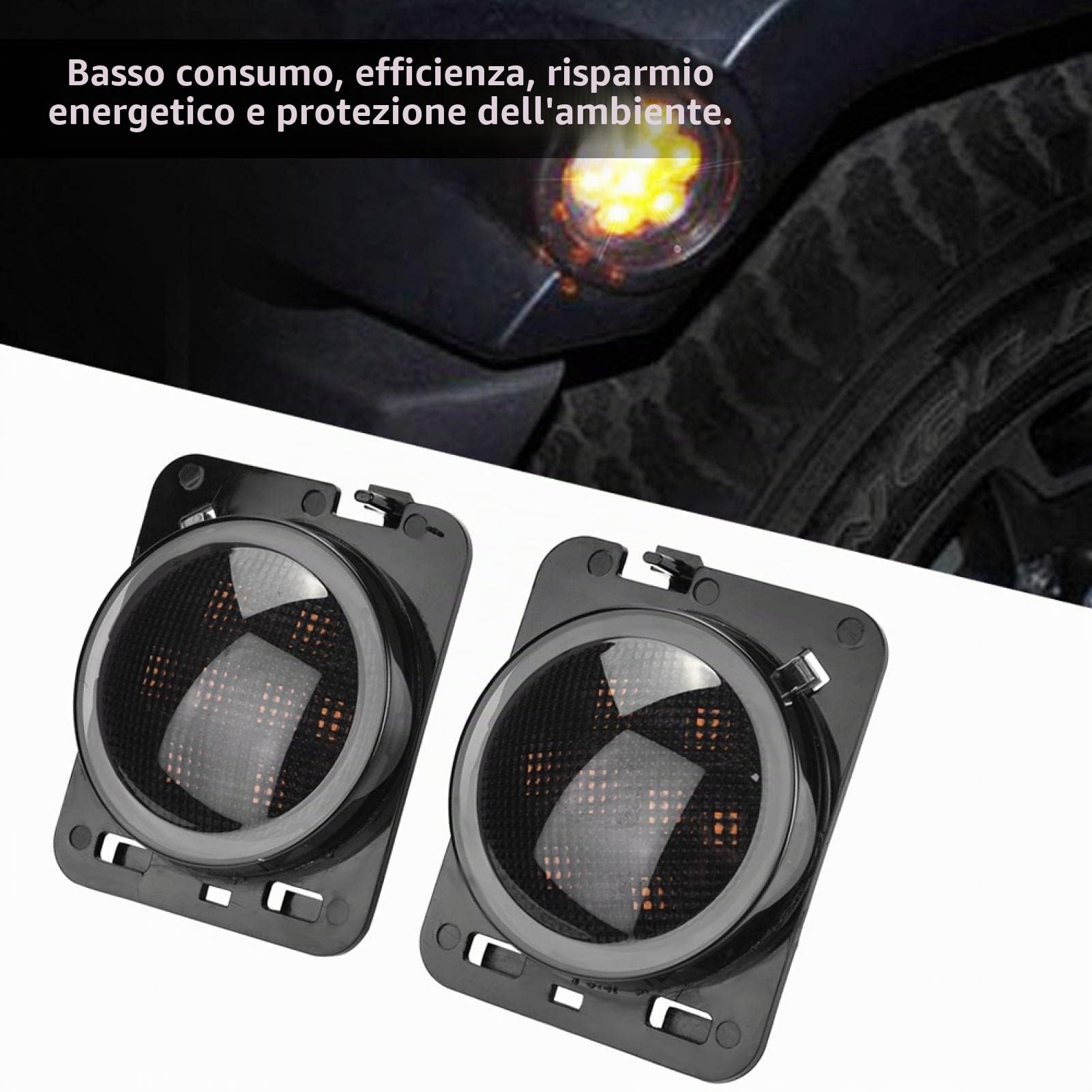 Yctze Accessori 90 - Coppia Di Indicatori Di Direzione Laterali A Led Per Parafango Adatti Per Adatto Per Adatto Per Jk 2007-2015 Indicatori Frecce Auto Led