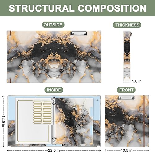 Miniatura 8 de Rouidr - Carpeta de 3 anillos con portapapeles, organizador de 1 pulgada, tamaño carta de 8.5 x 11 pulgadas, pestañas divisorias y fundas