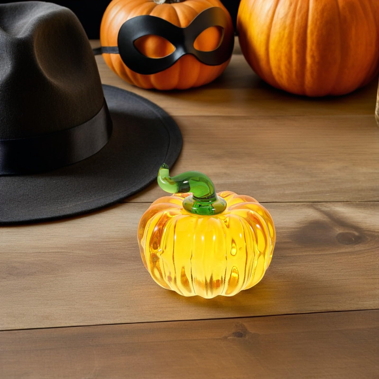 Toyvian 4stücke Mini-kristallkürbisse als Dekoration Kleine Kürbisfigur für Tischdekoration Kristallornament für Zuhause Herbst-Dekoration Halloween-Accessoire