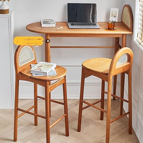 Miniatura 7 de BNNP Mesa alta de 47 pulgadas, mesa de bar de madera maciza para el hogar, sala de estar, estudio, dormitorio, mesa larga, balcón, pared, mesa