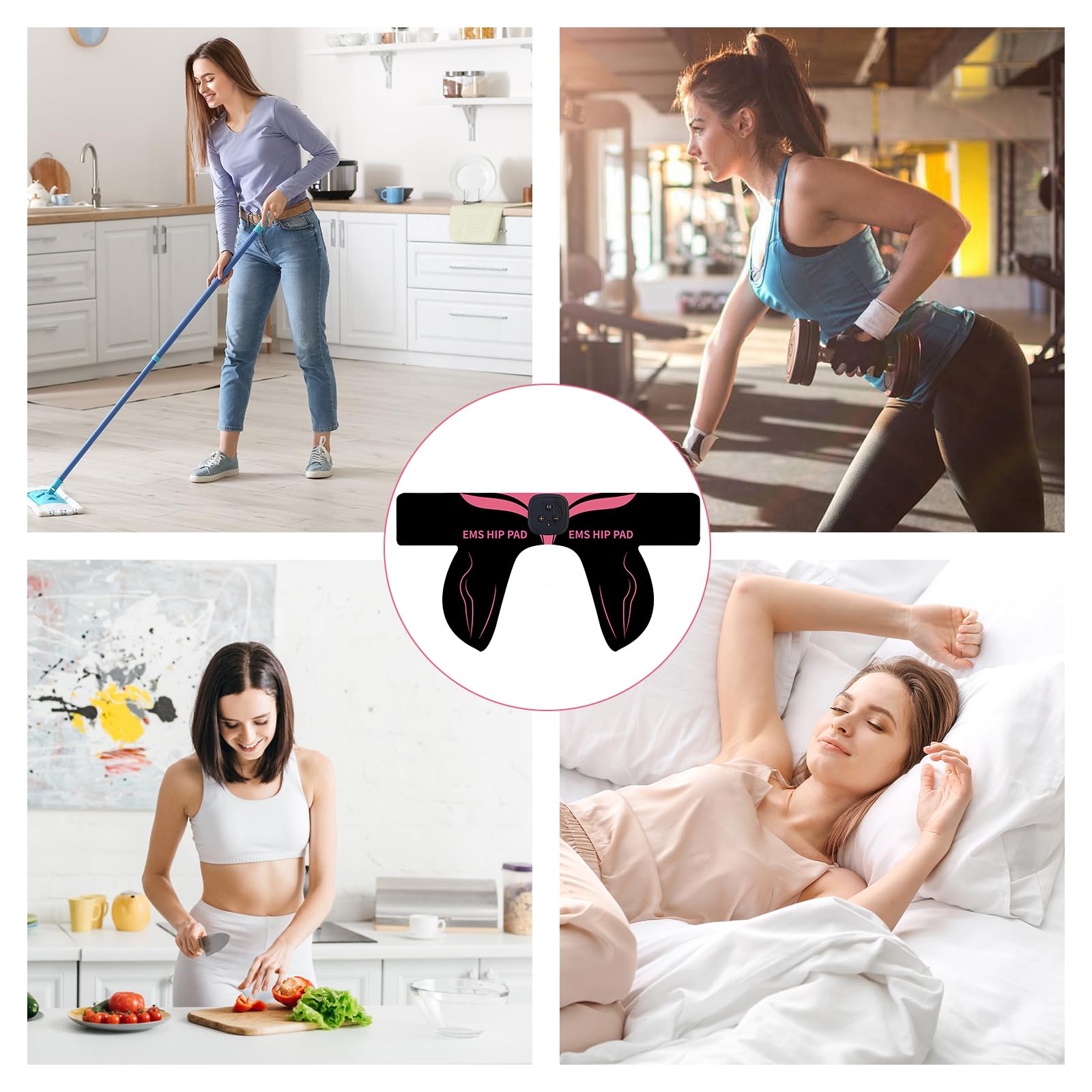 Colexy Appareil d'entraînement EMS pour la Stimulation Ciblée des Muscles des Fesses, 6 Modes et 15 Niveaux d'intensité, pour Fessiers, Entraînement des Jambes - avec Télécommande