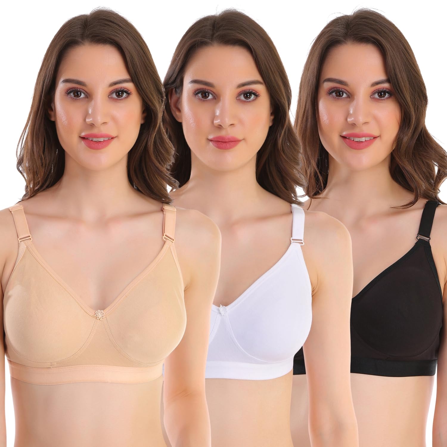 Pooja Ragenee Womens Cotton Blend Full Coverage D Cup Molded Bra (Pack of 1)-image-46