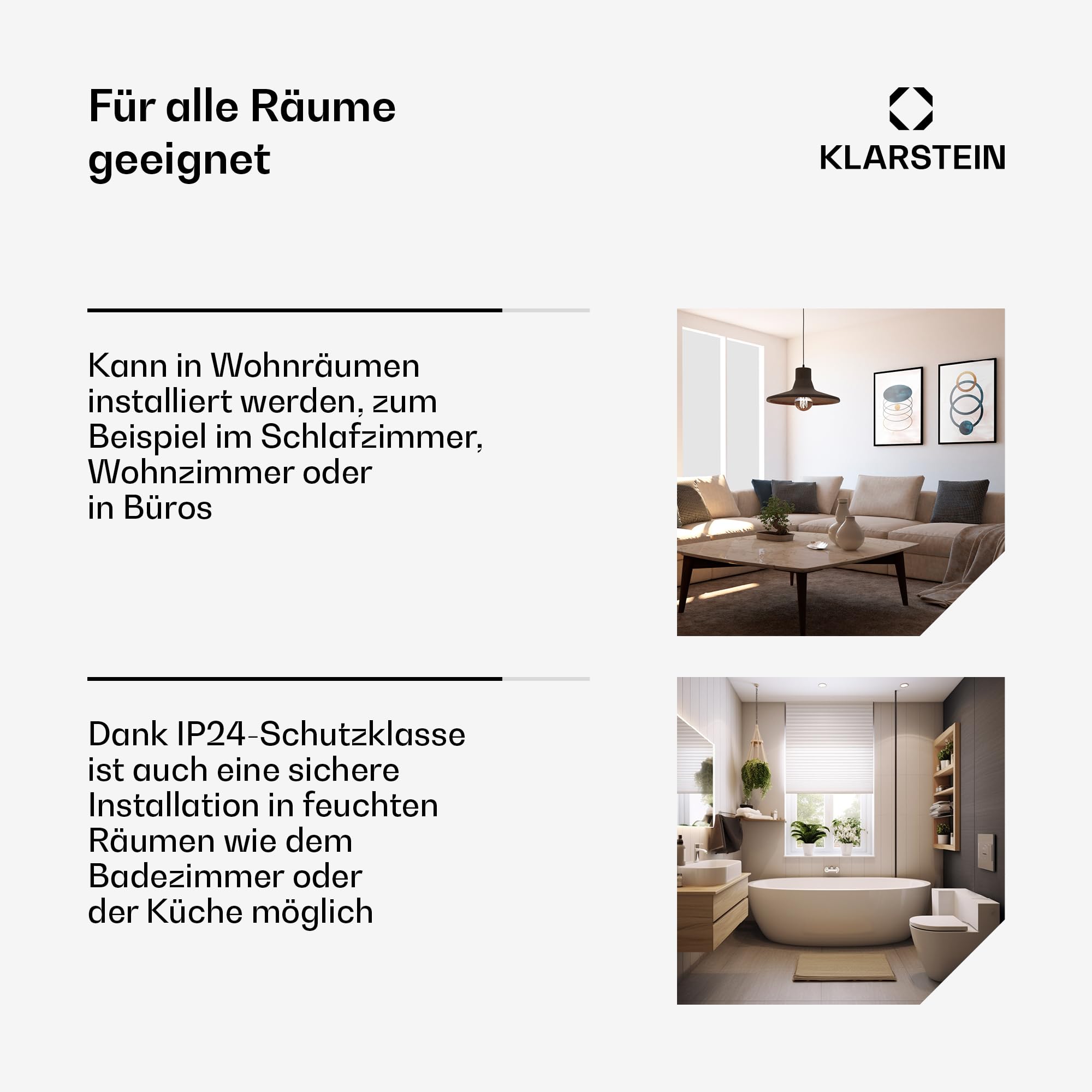 Klarstein Elektrischer Heizkörper mit geringem Energieverbrauch, 2000 W, elektrische Heizung für den Innenbereich mit Thermostat, Erkennung von offenen Fenstern, tragbare Zusatzheizung, leiser
