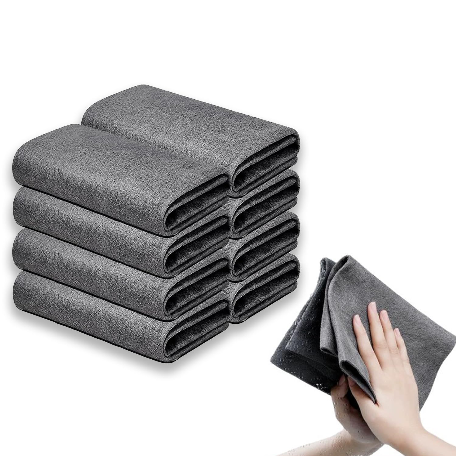 SYEYCW 8 Pcs Mini Size Glass Cleaning Cloth, 20cm x 25cm, Reusable Window Cleaning Cloths, Soft Premium Streak Free Washable Rags, for Dust, Cars, Windows, Glass, Bathroom, Kitchen