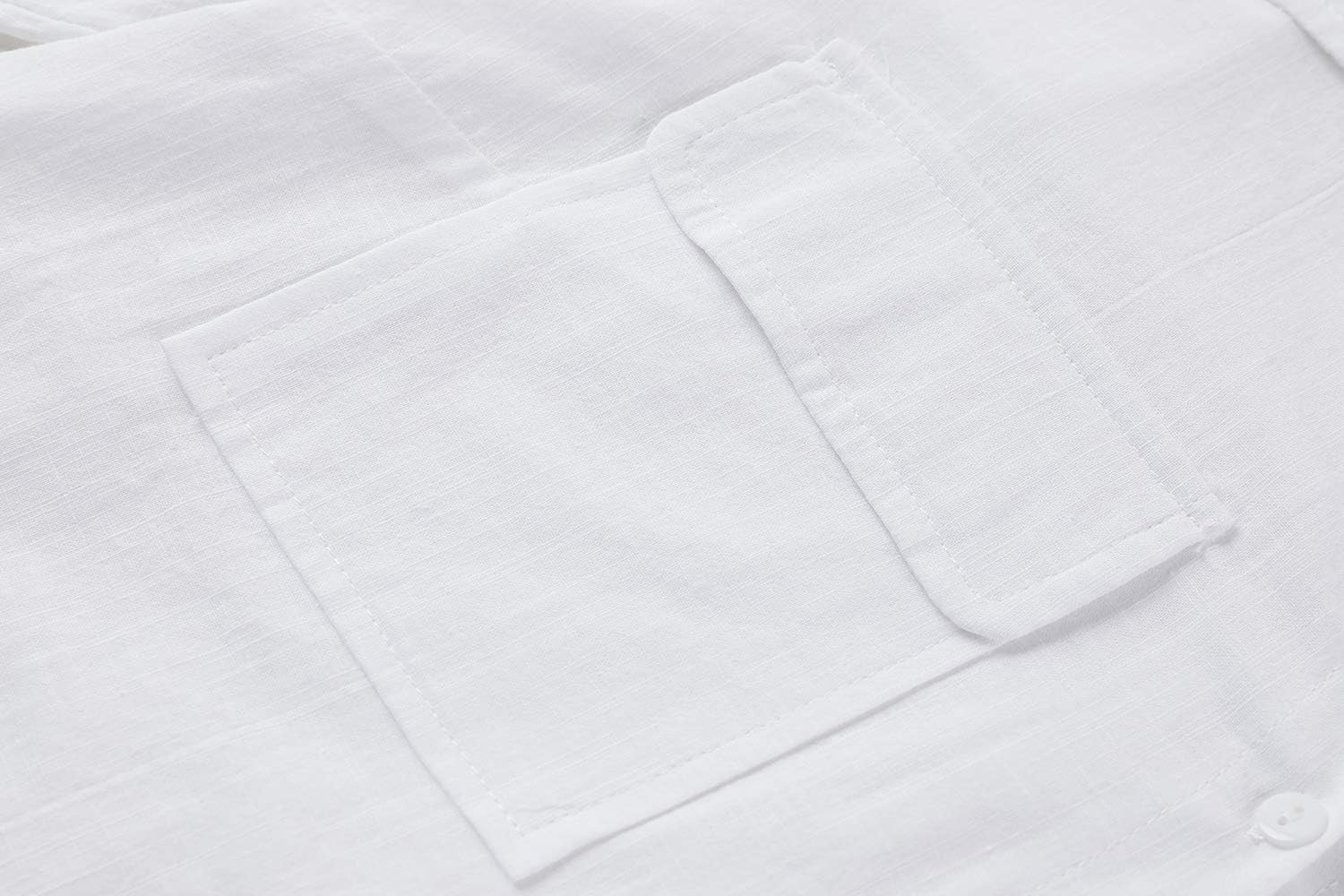 Runcati Womens Button Down Shirt Cotton Linen Long Sleeve V Neck Dress Shirts Casual Loose Roll Up Work Blouse Tops - Image 7