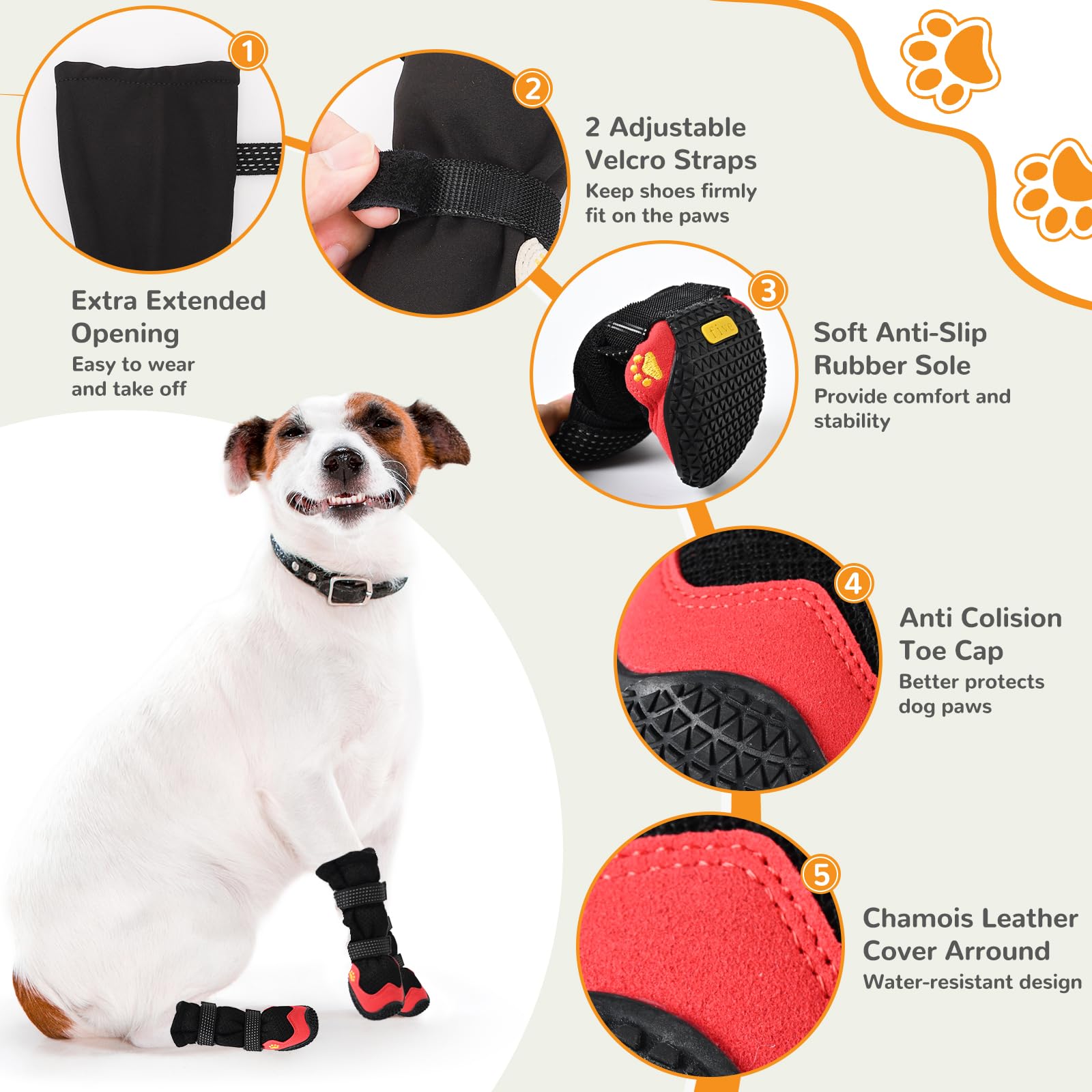 Chaussures pour chiens de taille moyenne et grande - Chaussures respirantes pour trottoir chaud, bottes pour chien et protections de pattes pour éviter le léchage - Bottes antidérapantes avec