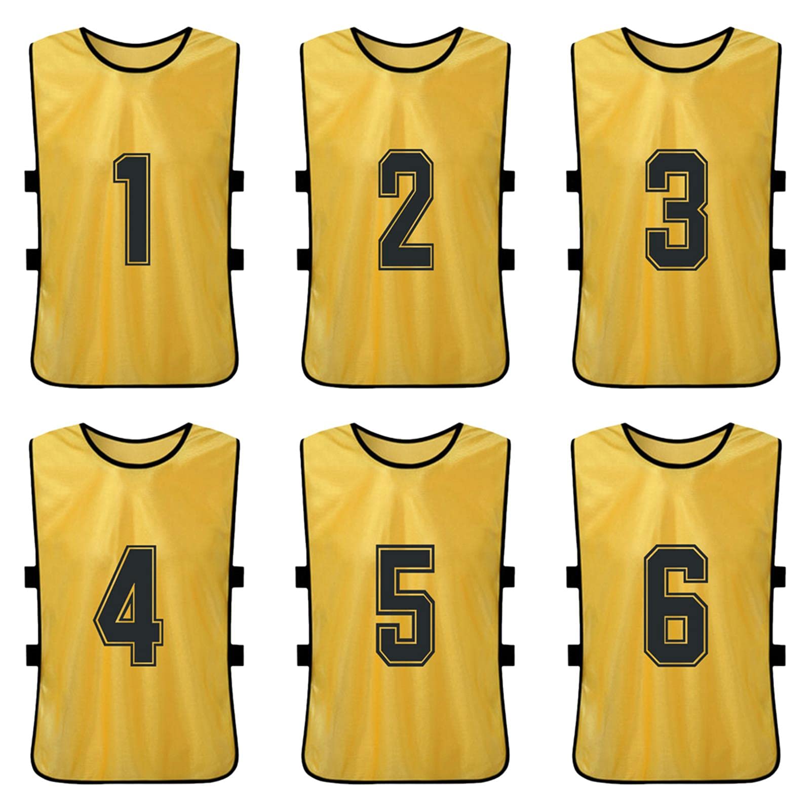 Belity 6 PCS Adults Soccer Pinnies Quick Drying Football Team Jerseys Youth Sports Scrimmage Soccer Team Training Numbered Bibs Practice Sports Vest-image-8