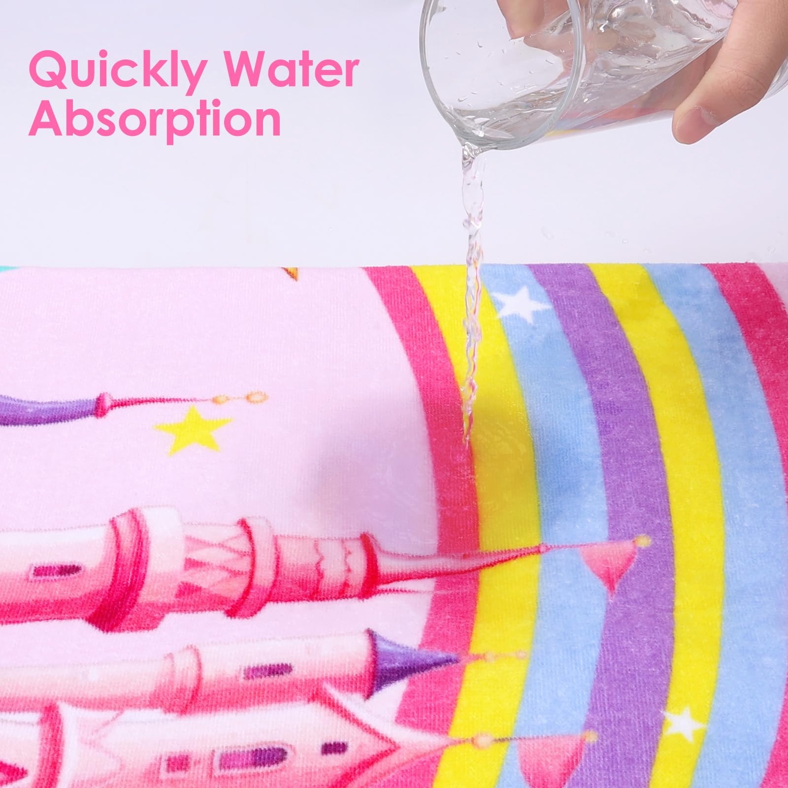 Serviette De Bain à Capuche Enfant - Microfibre Douce 76x127cm, Motifs Licorne/dinosaure, Avec Boutons - Pour Plage, Piscine